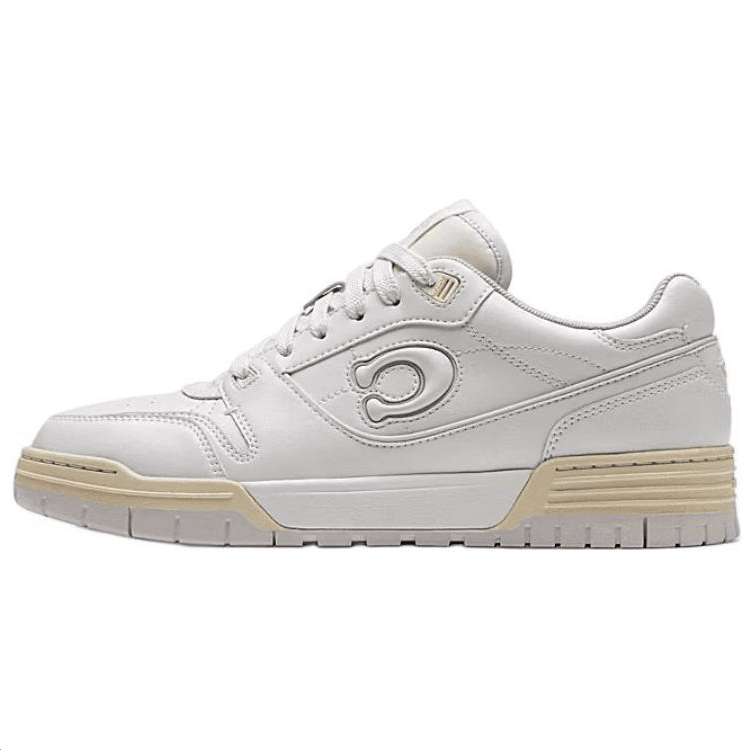 COACH Soho Leather Round-Toe Lace-Up Low-Cut Skate Shoes Women's White