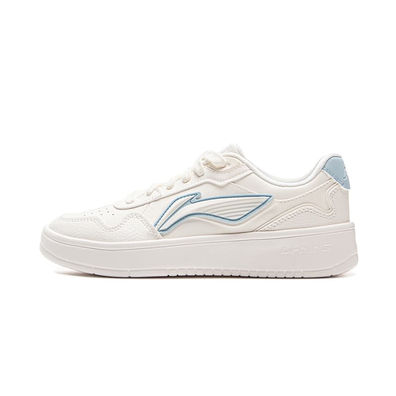LiNing 'Yuan Bao' Simple Fashion Lightweight Breathable Height-Increasing Low-Top Skate Shoes Women's Glacier Blue