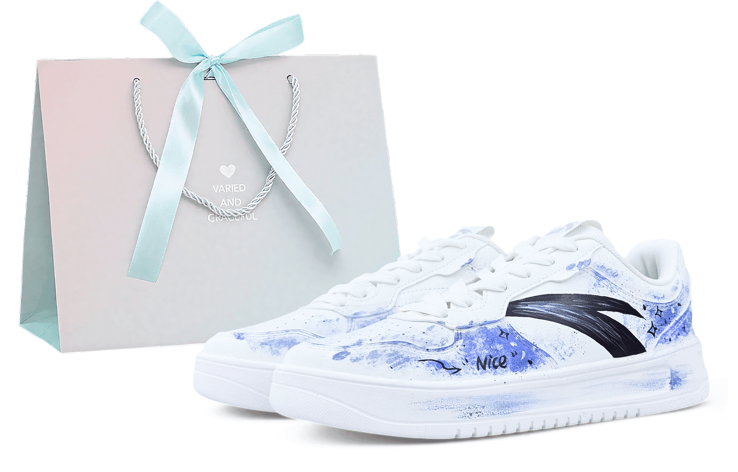 Custom Anta 'Relax' Galaxy Splendor Special Gift Bag Comfortable Casual Versatile Shock-Absorbent Lightweight Low-Top Sneakers Unisex