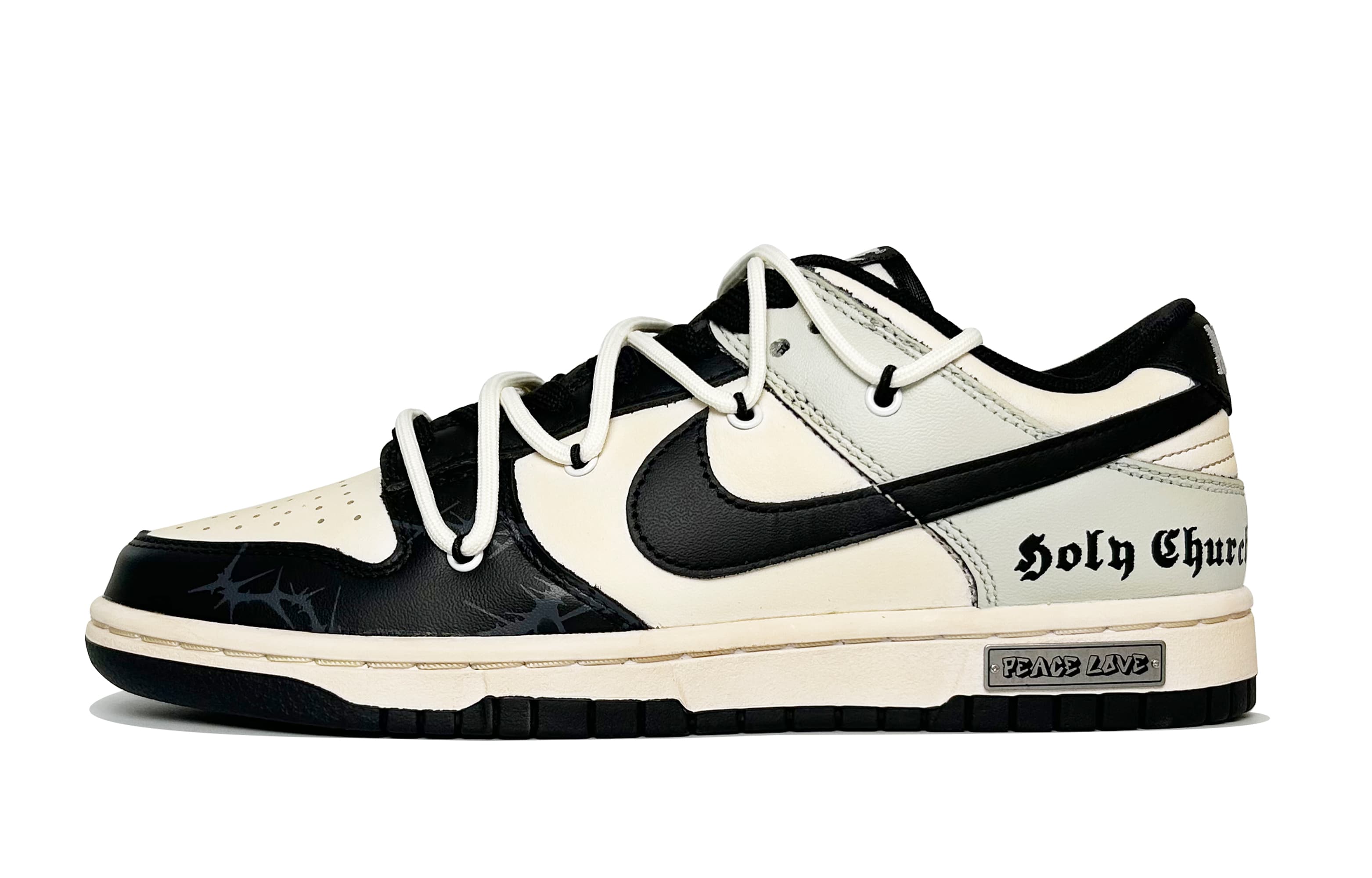 Nike Dunk Skateboard Shoes Unisex Low-Top Beige Black