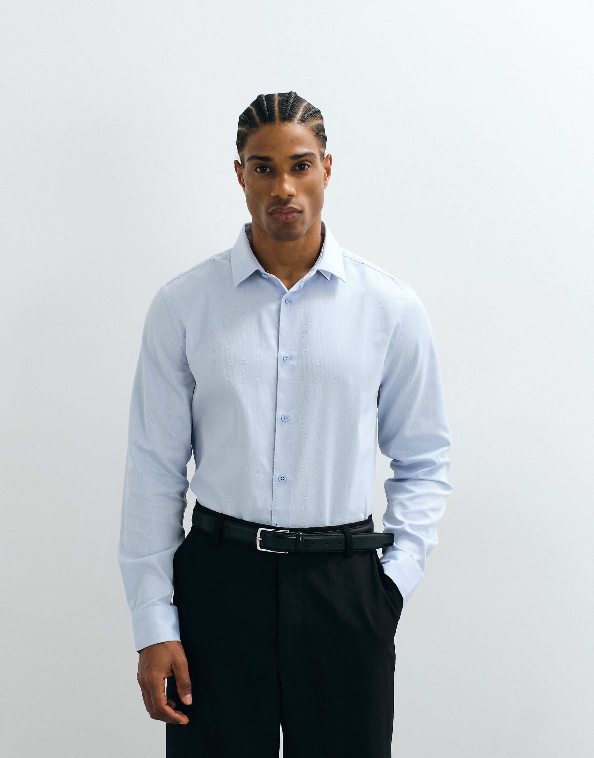 ASOS DESIGN regular fit smart shirt in light blue