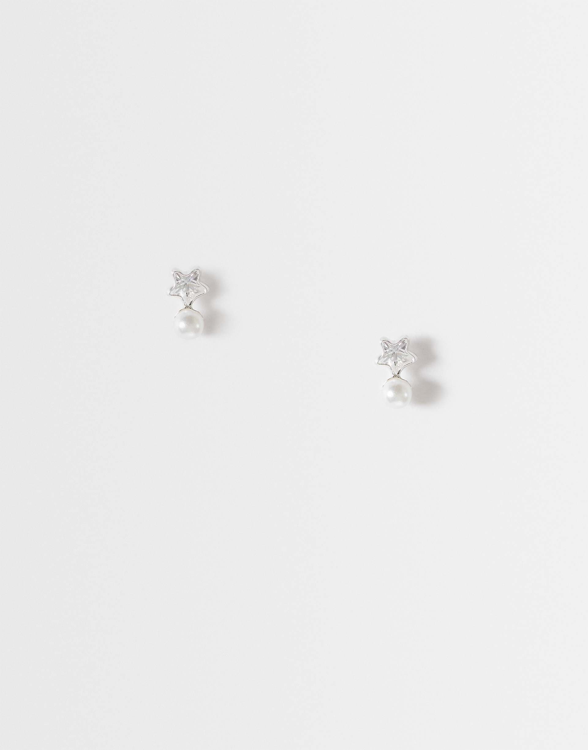 Kingsley Ryan pearl and gemset star stud earrings in sterling silver