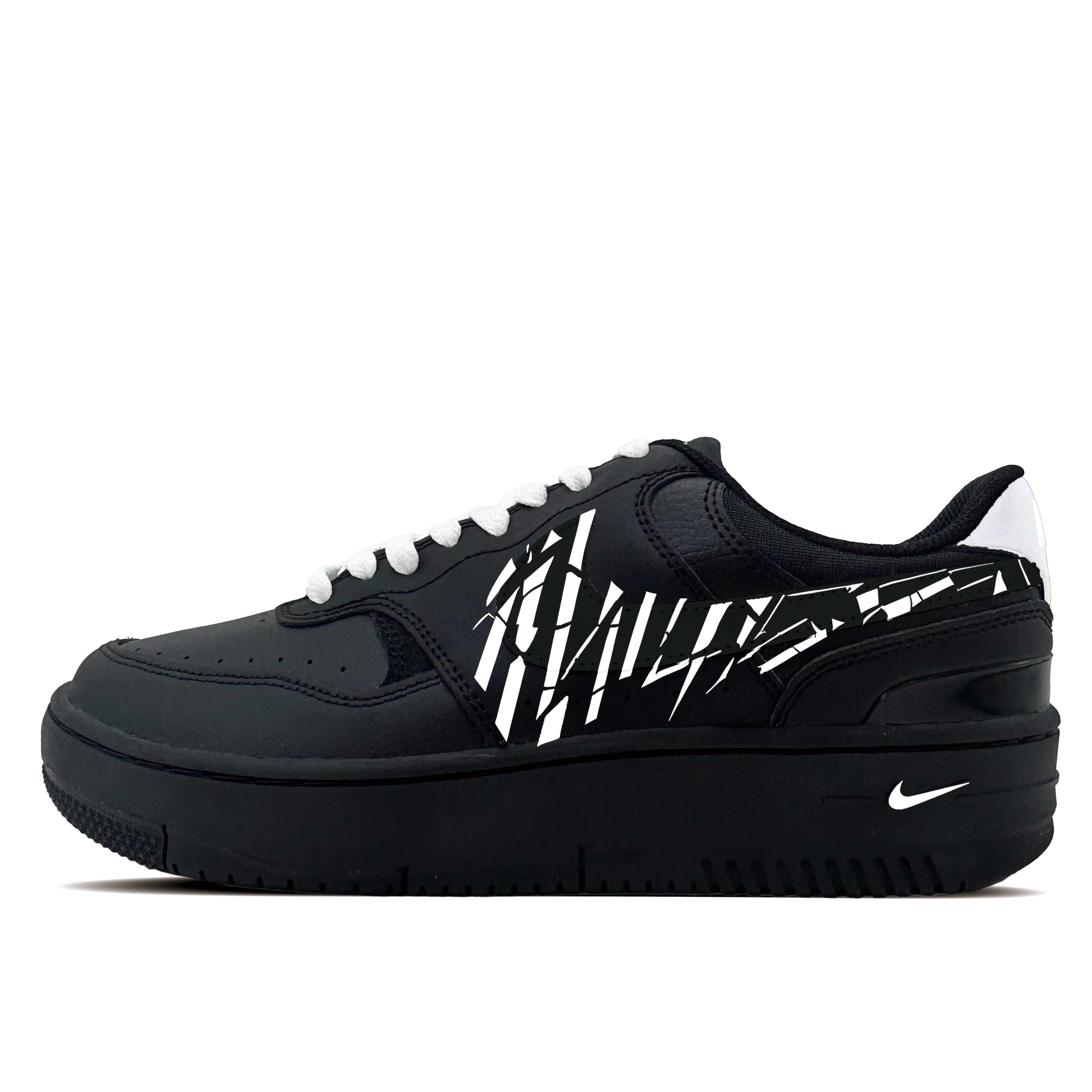 Custom SneakersNike Gamma Force White Contract Synthetic Leather Fashion Versatile Trendy Wear-Resistant Low-Top Skate Shoes Women's Black