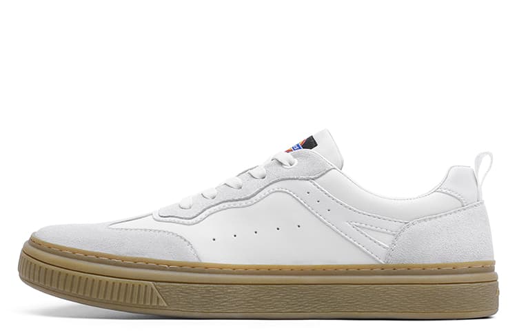 Dickies Ultra-Fiber Leather Panel Comfort German Training Low Top Skateboard Shoes Men's White