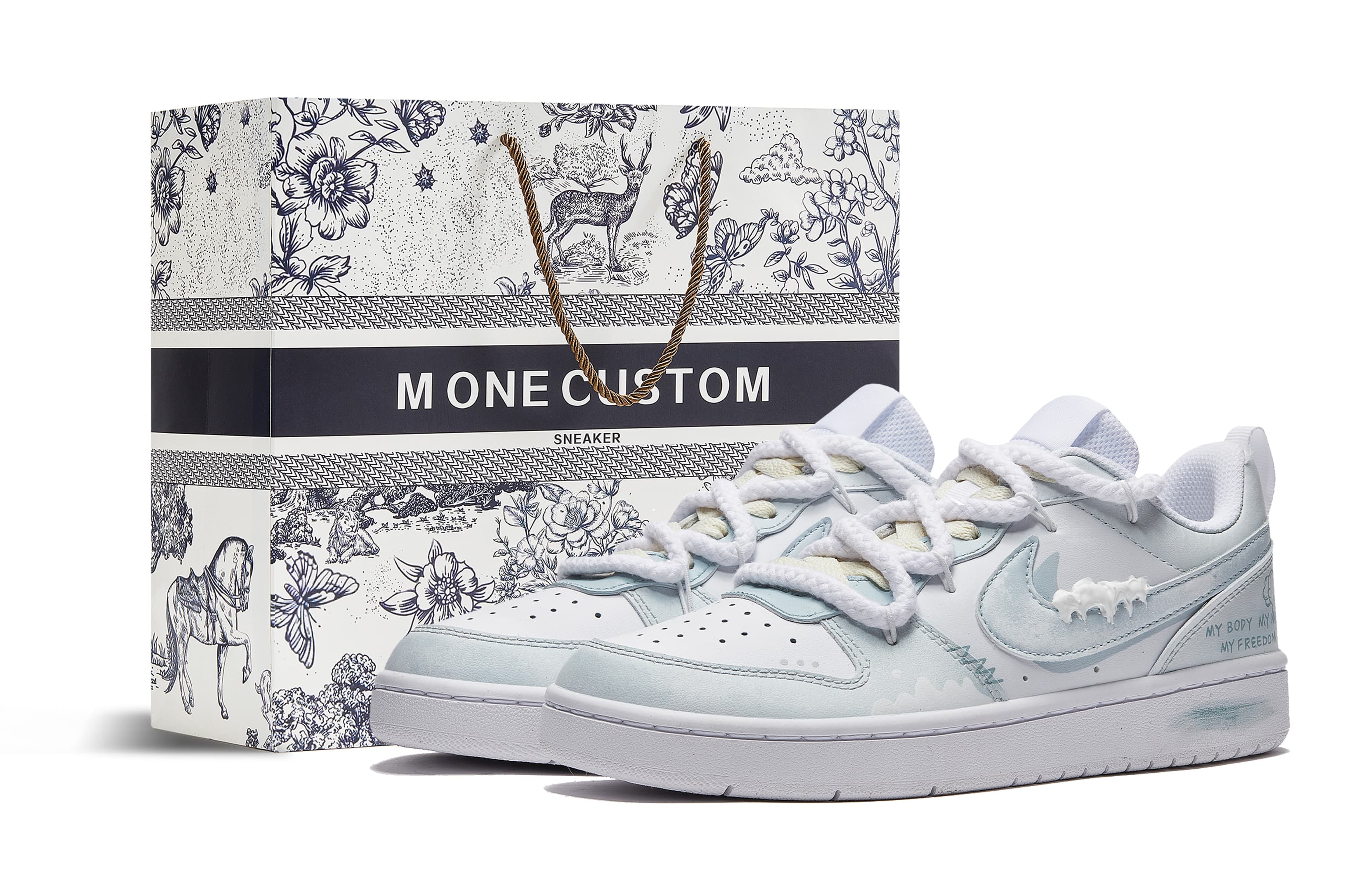Nike Court Borough Low Low-Top Skateboard Shoes Women's Blue White