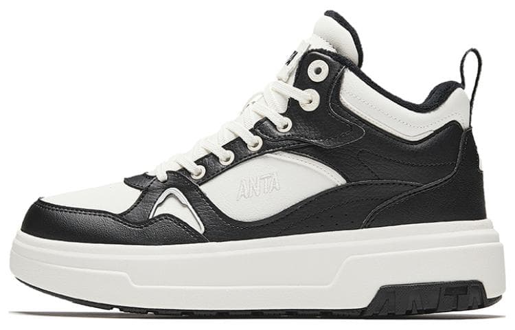ANTA Skateboard Shoes Women's High-Top White Black