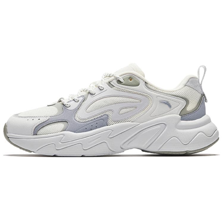 Anta Pulse Comfortable Versatile Fashion Trendy Cushioned Wear-Resistant Breathable Low-Top Casual Shoes Men's White Grey