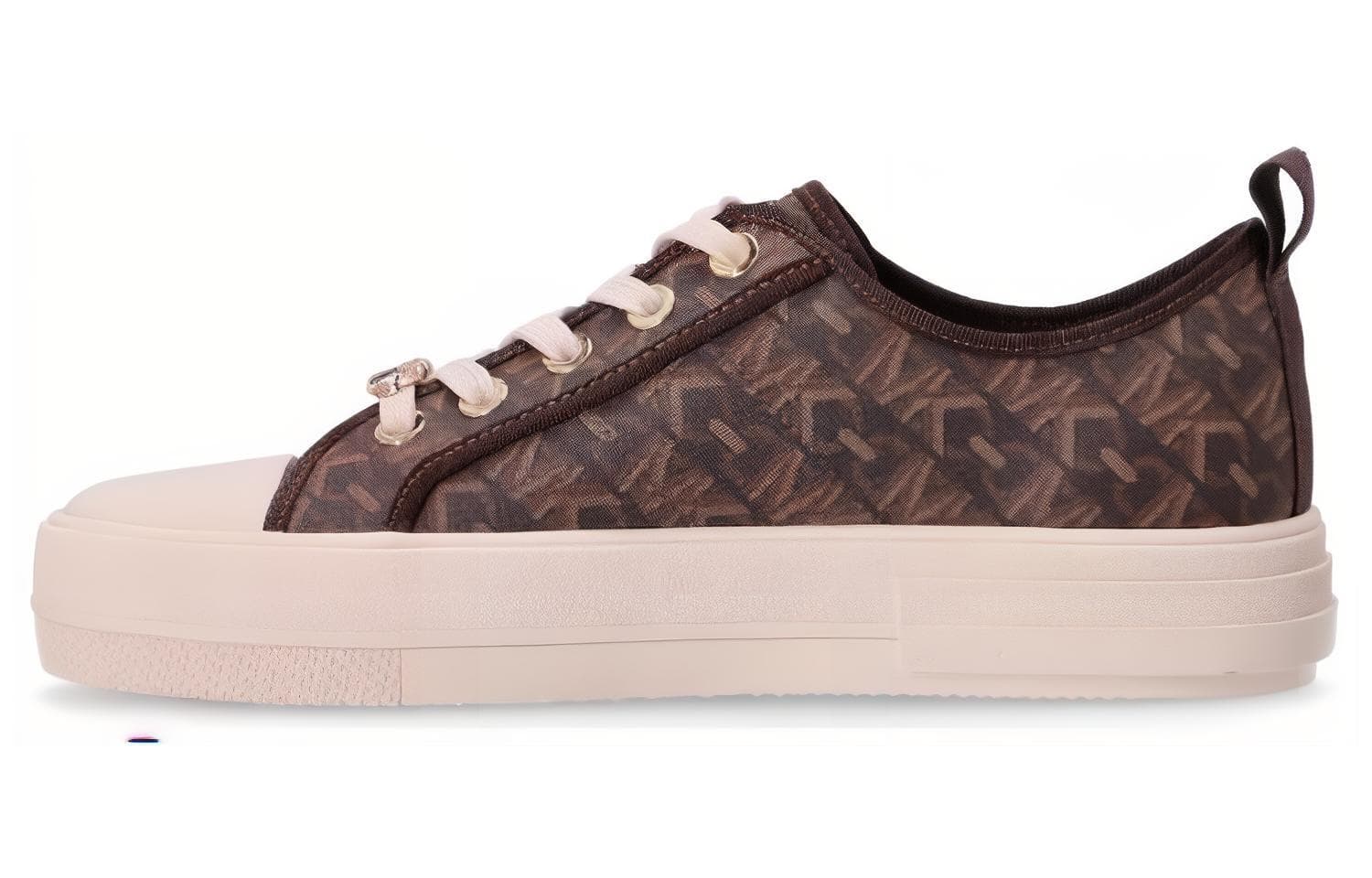 MICHAEL KORS Faux Leather Versatile Fashion Low-Top Sneakers Women's Dark Brown