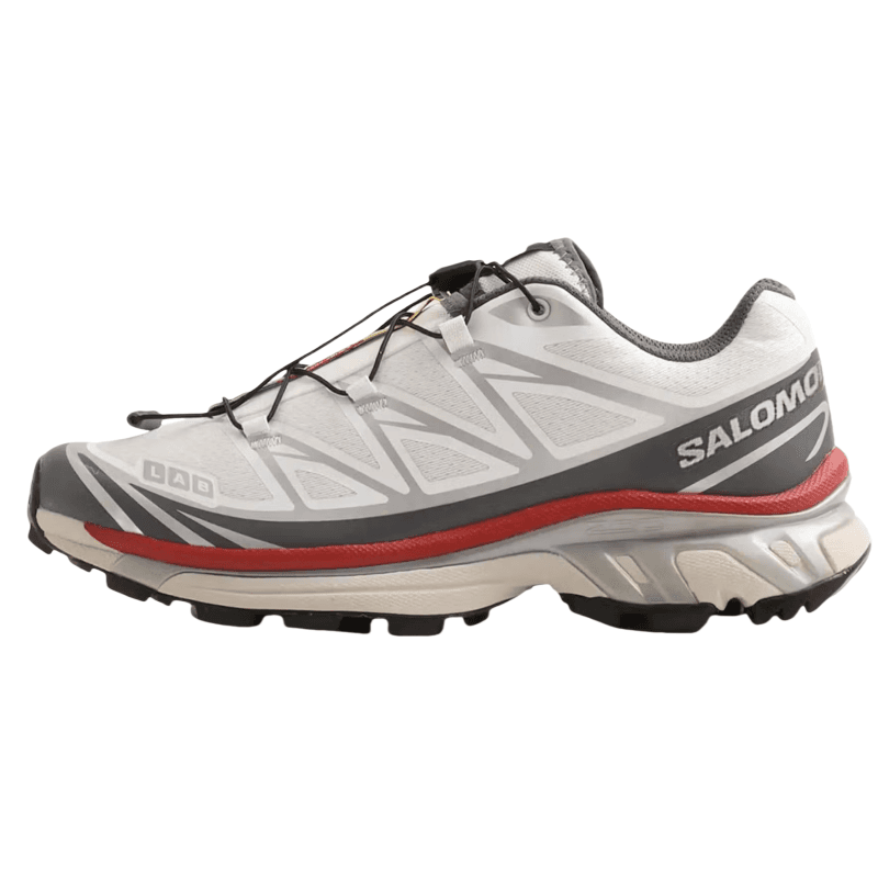 SALOMON XT-6 Comfortable Versatile Cushioning Supportive Wear-Resistant Running Shoes Unisex White Grey Red
