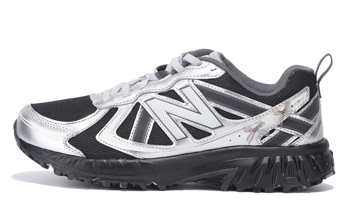 New Balance NB 410 Anti-Slip And Wear-Resistant Breathable Low-Top Casual Running Shoes Unisex Silver Black