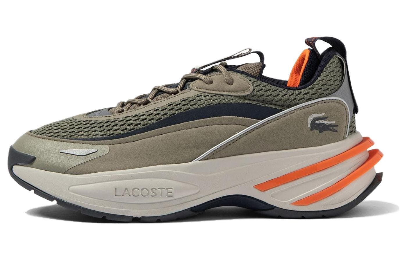LACOSTE Mesh Casual Comfortable Low-Top Casual Shoes Men's Army Green