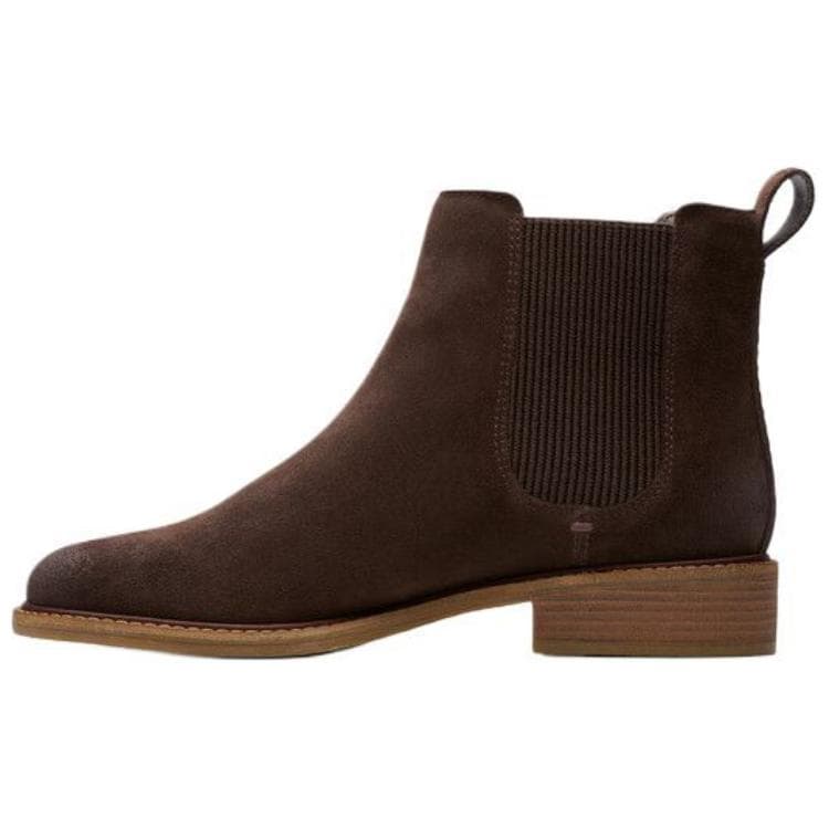 Clarks Short Chelsea Boots Women's Dark Brown