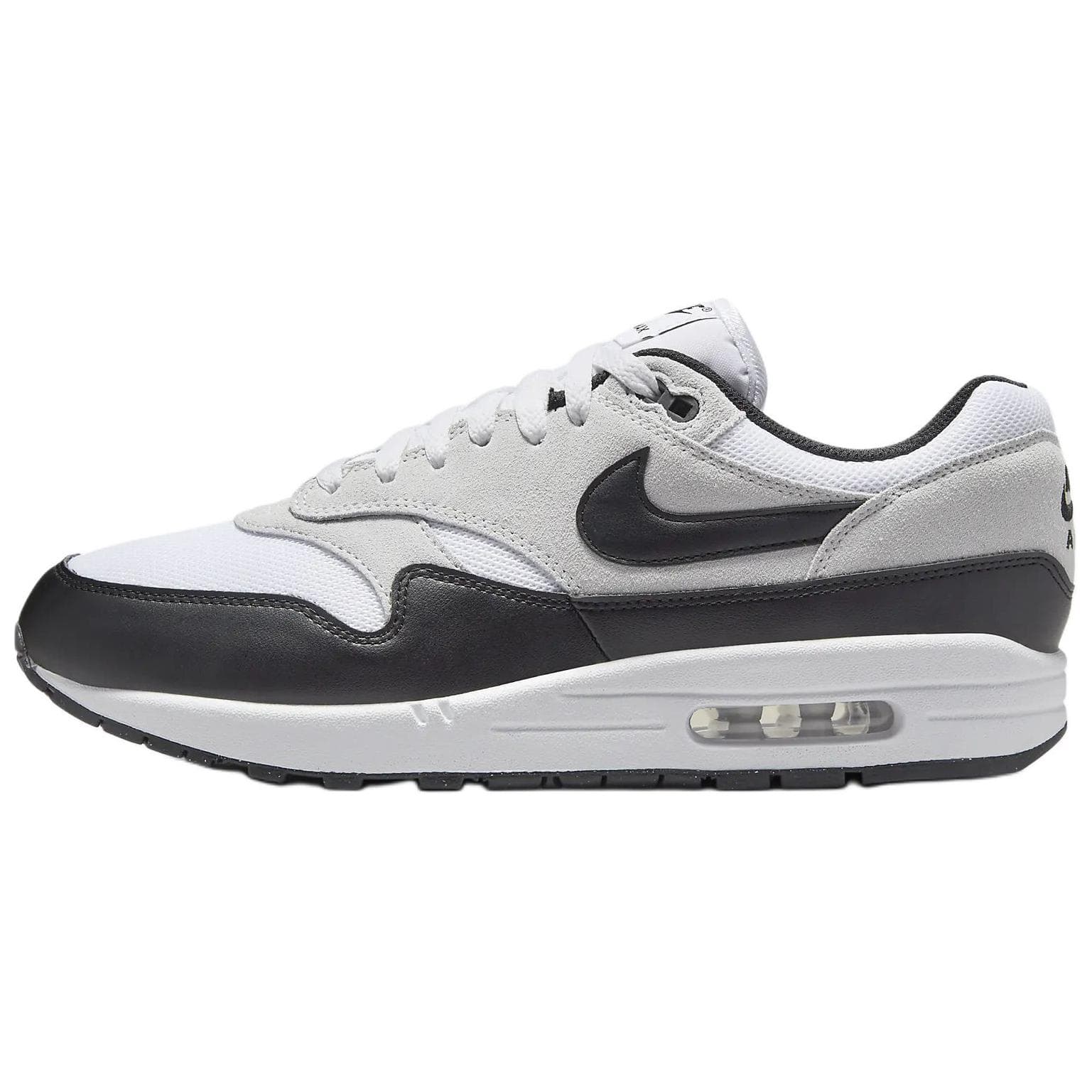 Nike Air Max 1 Anti-Slip Wear-Resistant Low-Top Casual Shoes Men's White Black