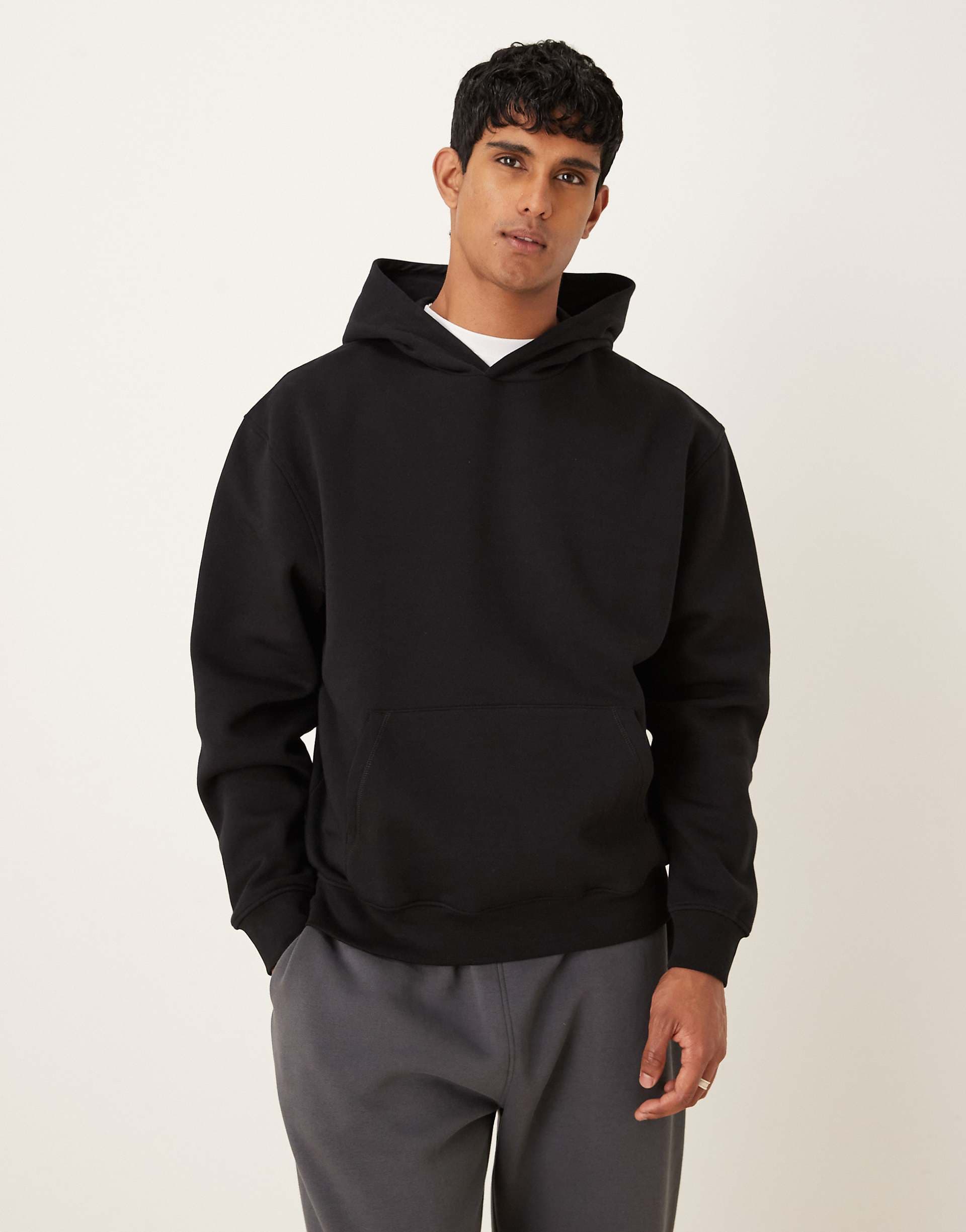 ASOS DESIGN essential relaxed fit hoodie in black