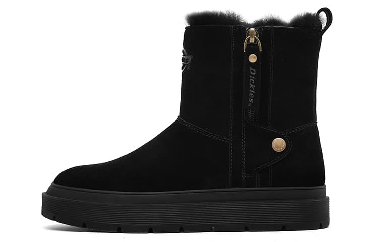 Dickies Fashion Warm Wear-Resistant Slip-Resistant Coverage 13.5cm Snow Boots Women's Black