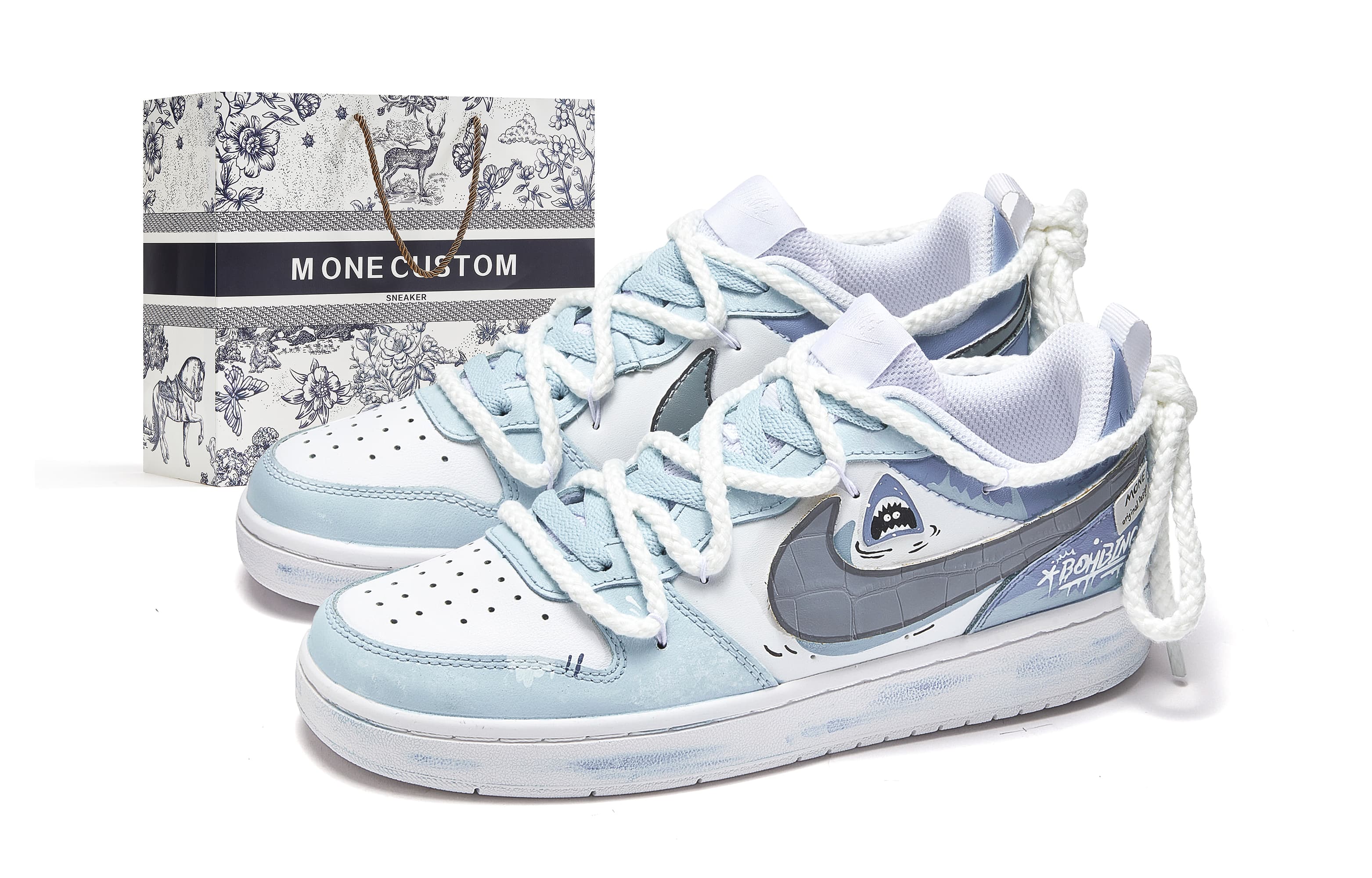 Nike Court Borough 2 Starry Sea Slip-Resistant Cushioning Low-Top Skateboard Shoes GS Blue