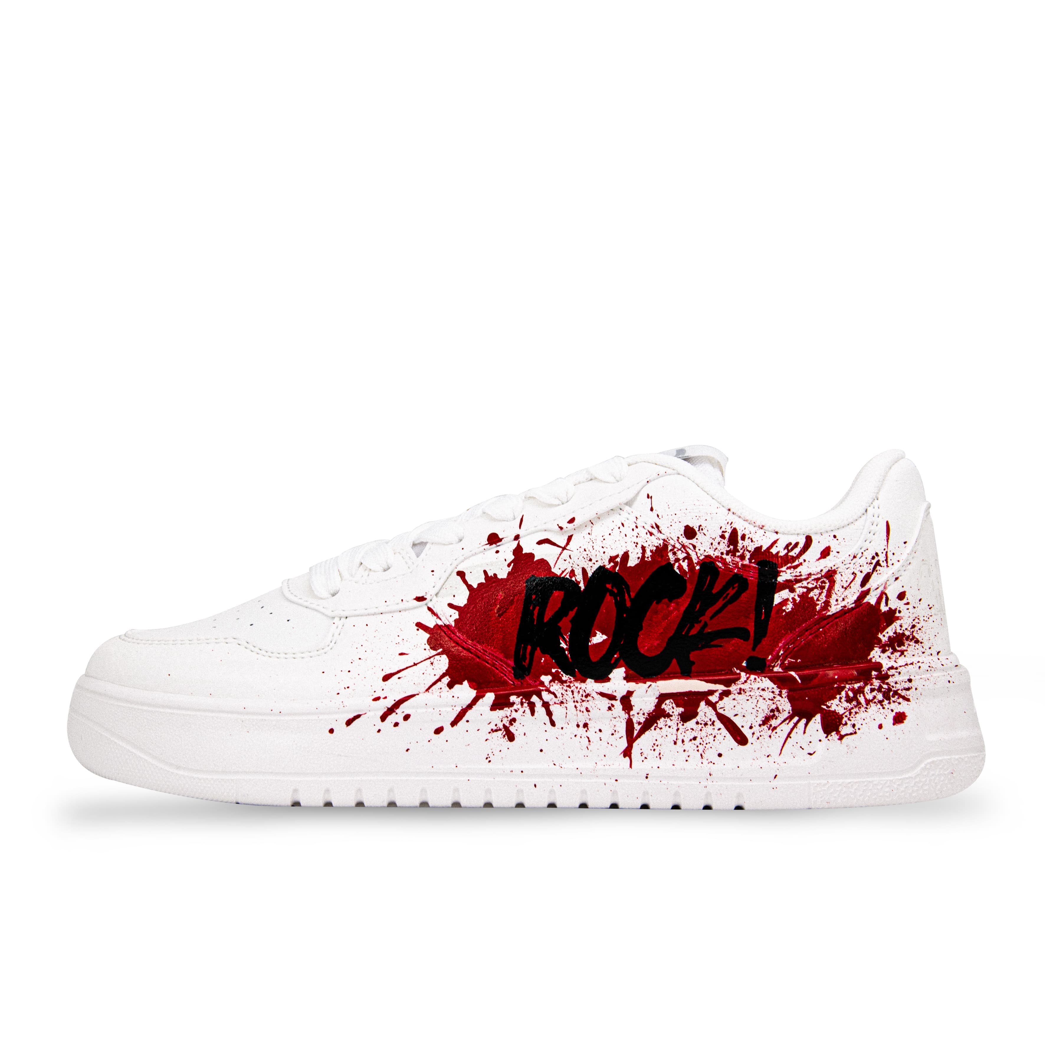 Custom Sneakers Anta Easy Synthetic Leather OIMG Made Rock Era Street Style Graffiti Fashion Casual Trend Wear-Resistant Breathable Height-Increasing Low-Top Skate Shoes Unisex White Red