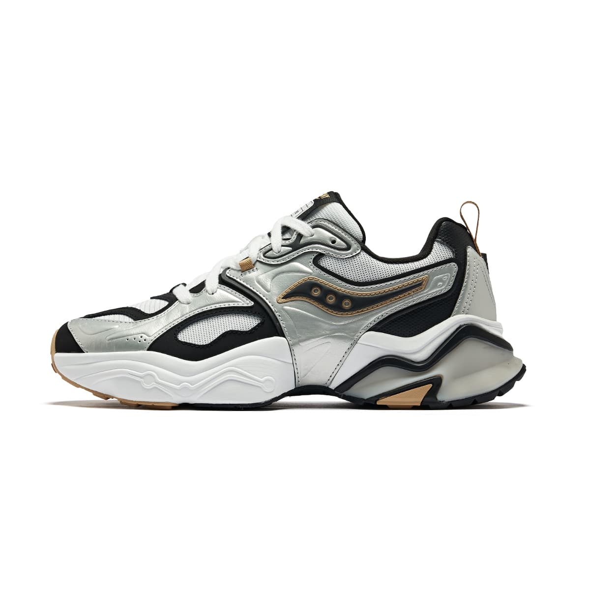 Saucony Low-Top Running Shoes Unisex Silver Black White
