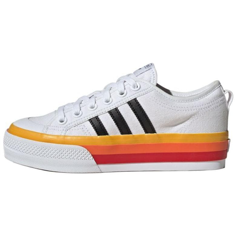 adidas Originals Nizza Platform Comfortable Slip-Resistant Durable Low-Top Sneakers Unisex White Black