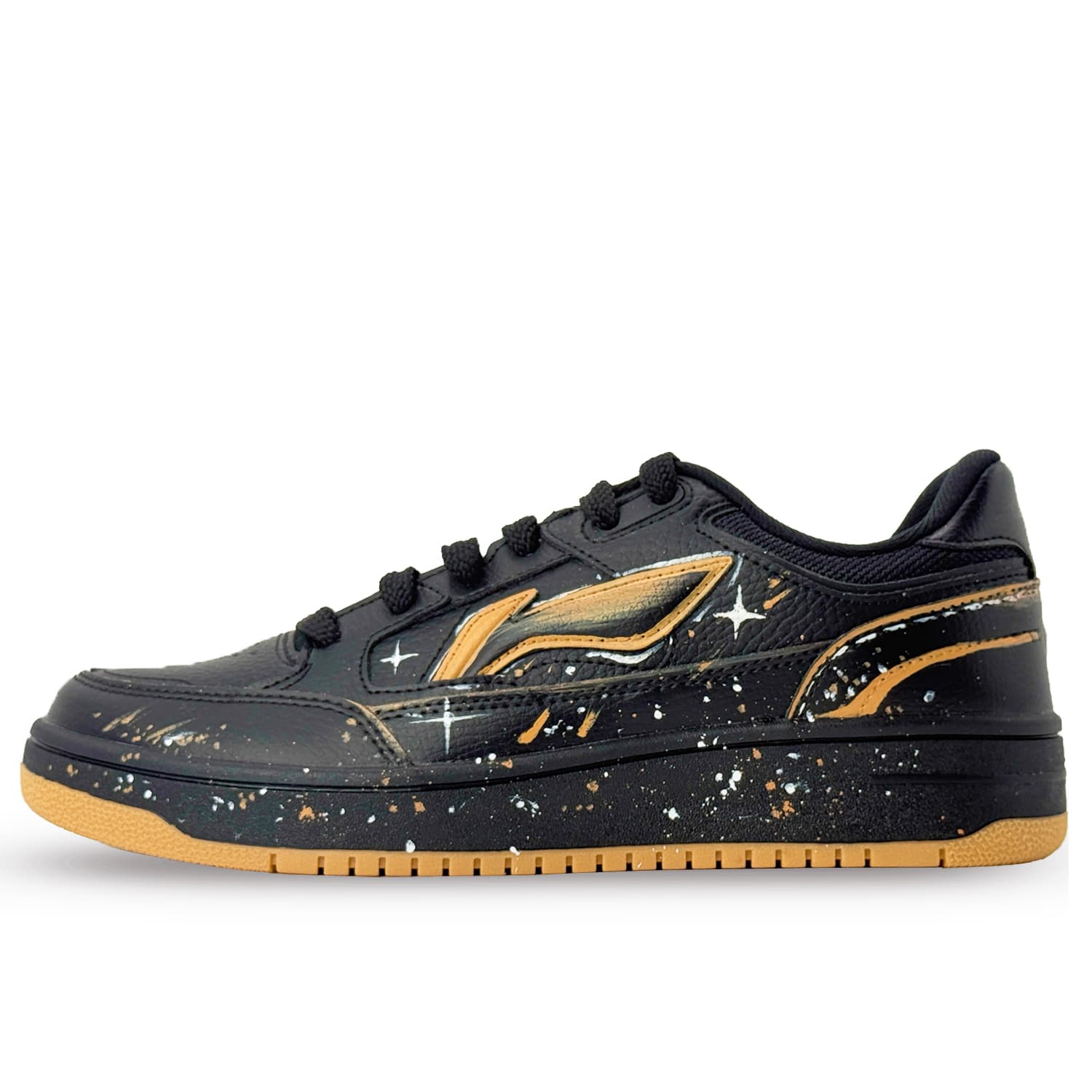 LiNing Skyline Trendy Versatile Fashion Lightweight Breathable Height-Increasing Low-Top Skate Shoes Men's Black Yellow