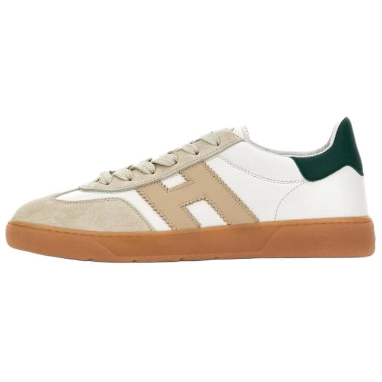 HOGAN Cool Cow Split Leather Calf Leather H647 Round Toe Lace-Up Simple Retro Casual White Sneakers Low-Top Sneakers Men's Brown