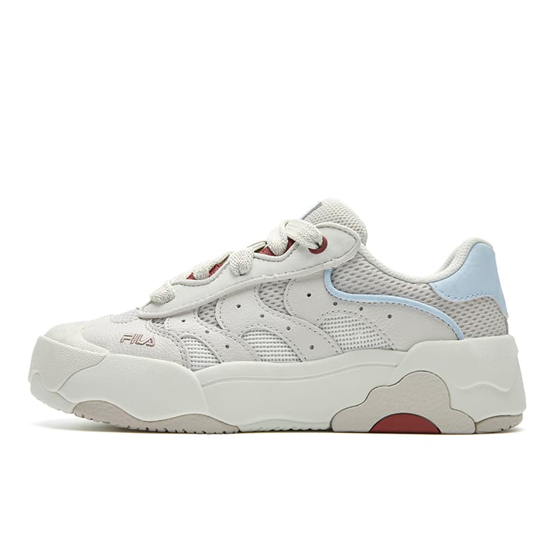 FILA OMELETTE SO Egg Wrap Shoes Southern Version Fashion Retro Simple Personality Trendy Versatile Energetic Comfort Wear-Resistant Lightweight Breathable Low-Top Skate Shoes Women's Bright Gray Ice Cream Green
