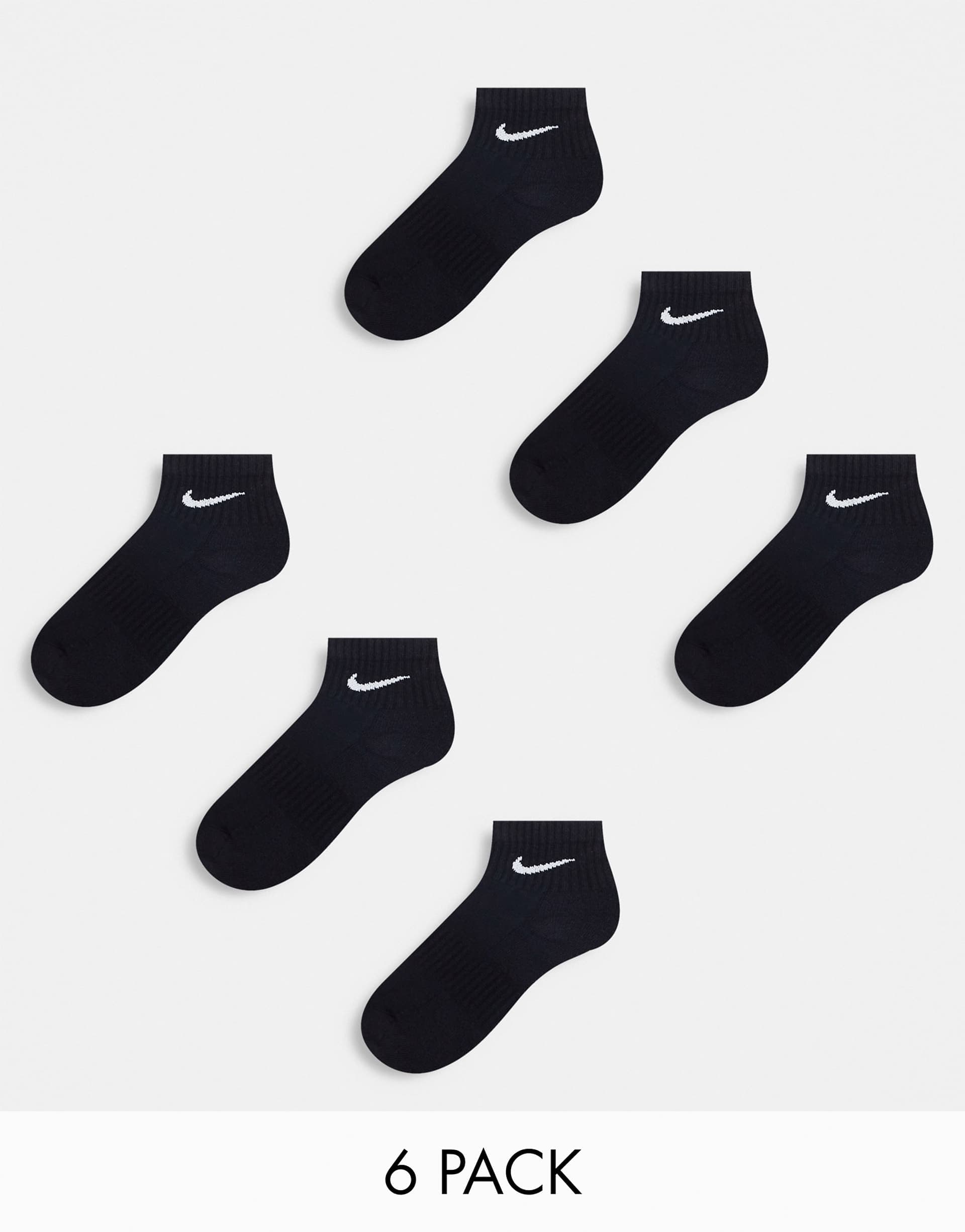 Nike Training Everyday Cushioned 6 pack ankle sock in black