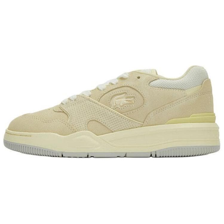 LACOSTE Trendy Round Toe Low-Top Sneakers Women's Light Yellow