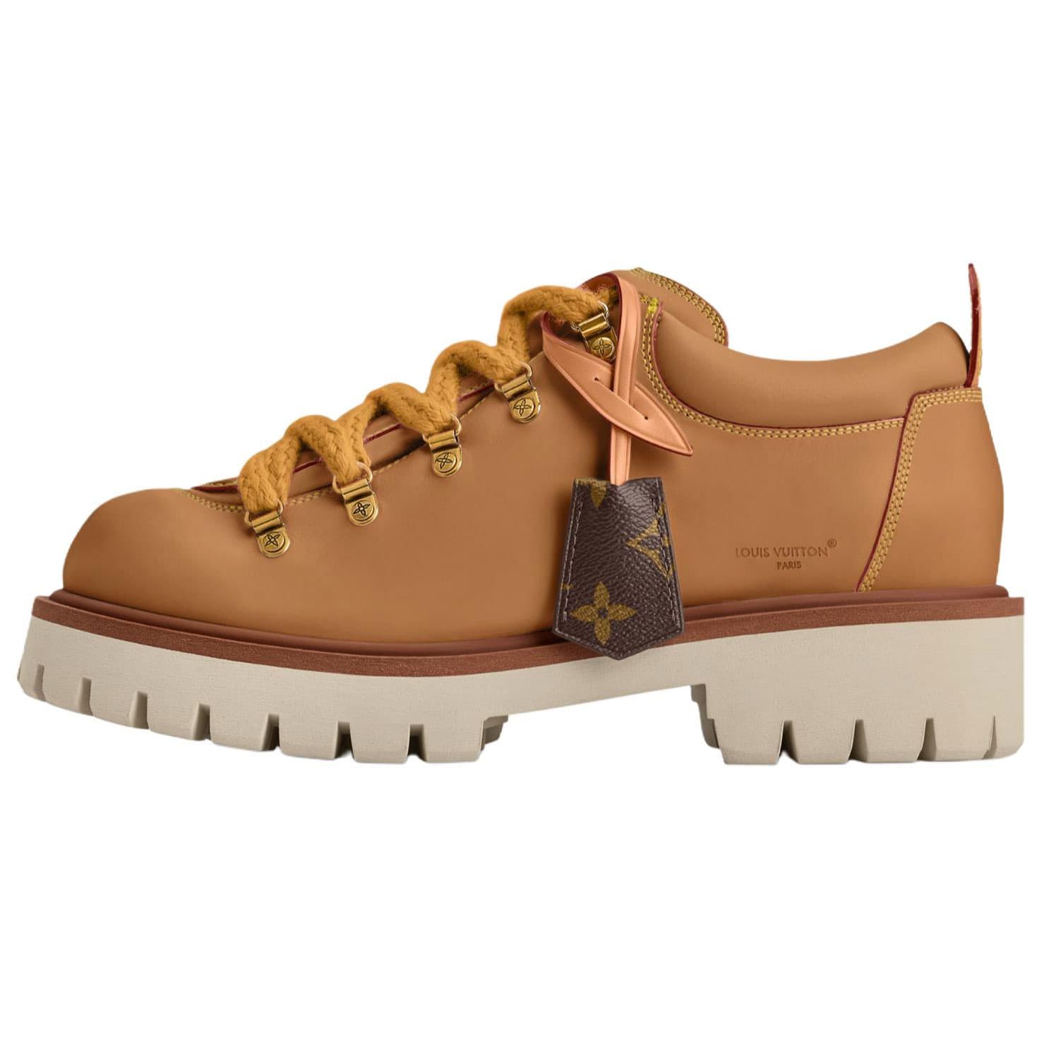 LOUIS VUITTON x Nigo Collaboration FW25 Remix Calfskin Leather Round-Toe Lace-Up Hiking Derby Shoes Casual Shoes Men's Brown