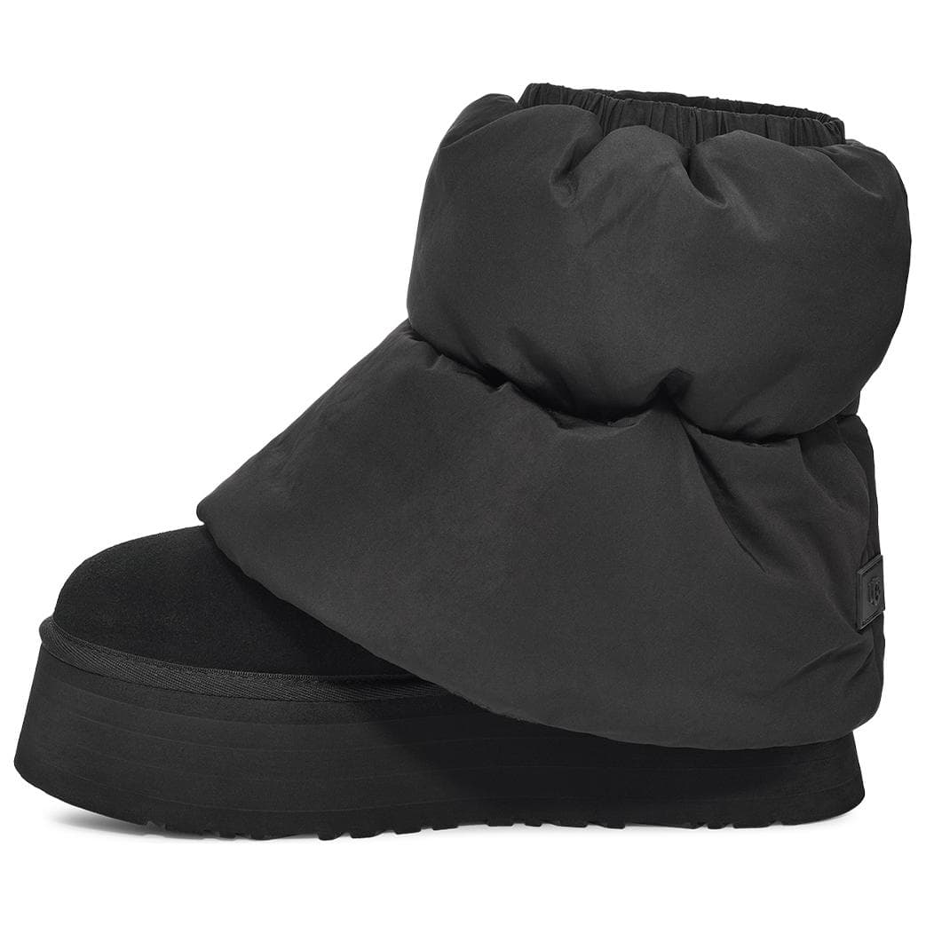 UGG CLASSIC MINI Cow Split Leather Fabric Warmth Anti-Slip Minimalist Versatile Commute Trendy Fleece Lined Ankle Snow Boots Women's Black