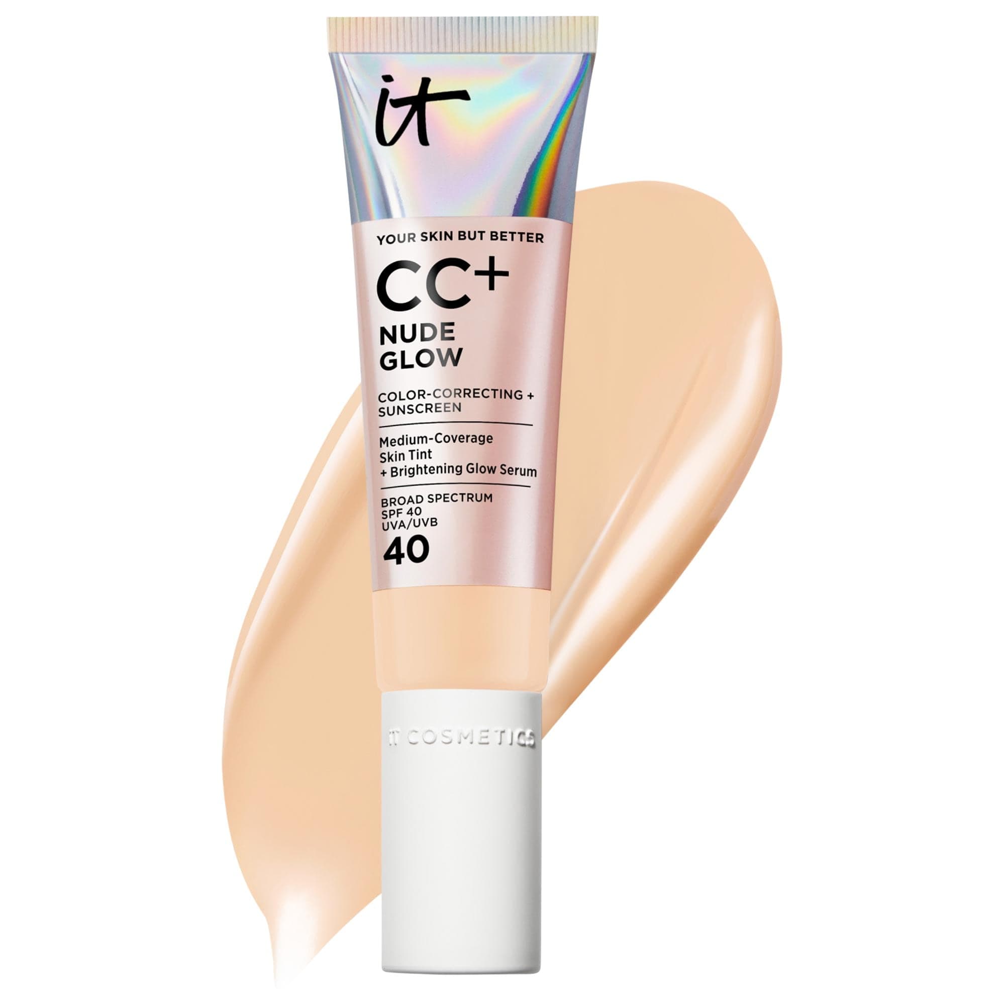 CC+ Nude Glow Lightweight Foundation + Glow Serum with SPF 40 and Niacinamide