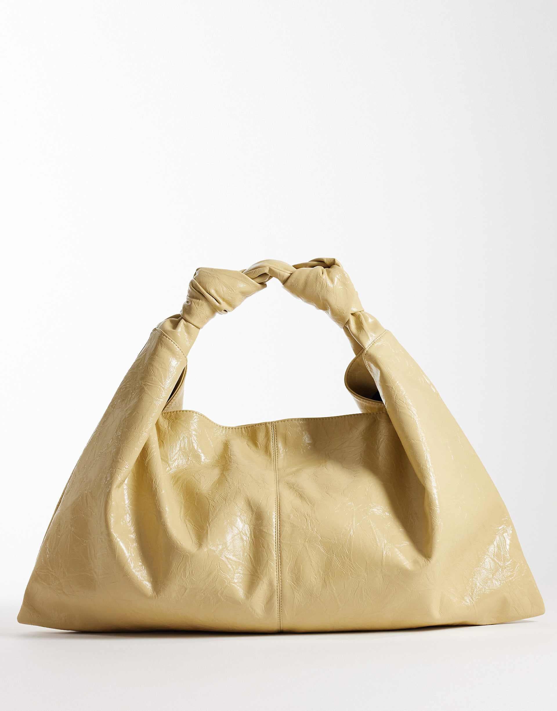 ASOS DESIGN textured slouchy jumbo tote in buttermilk