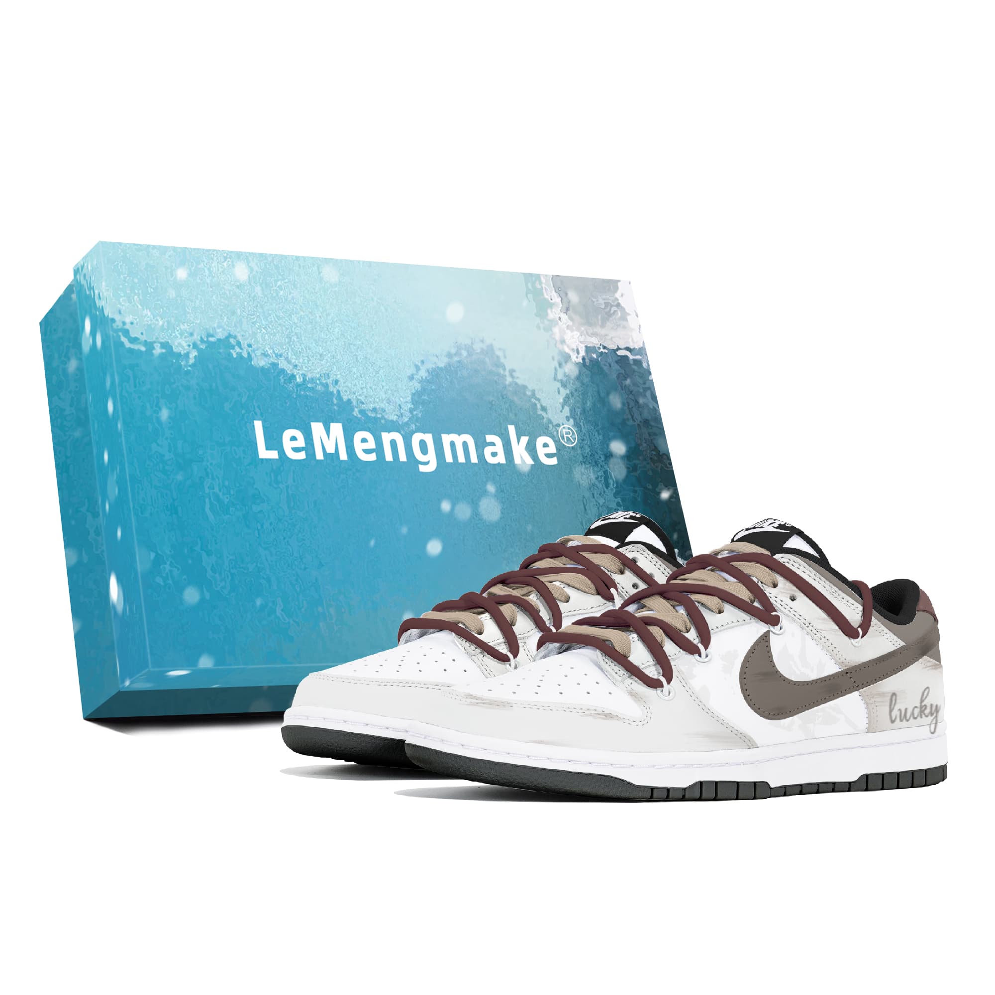 Nike Dunk Retro Lemon Box Anti-Slip Wear-Resistant Low-Top Skateboard Shoes Unisex Gray