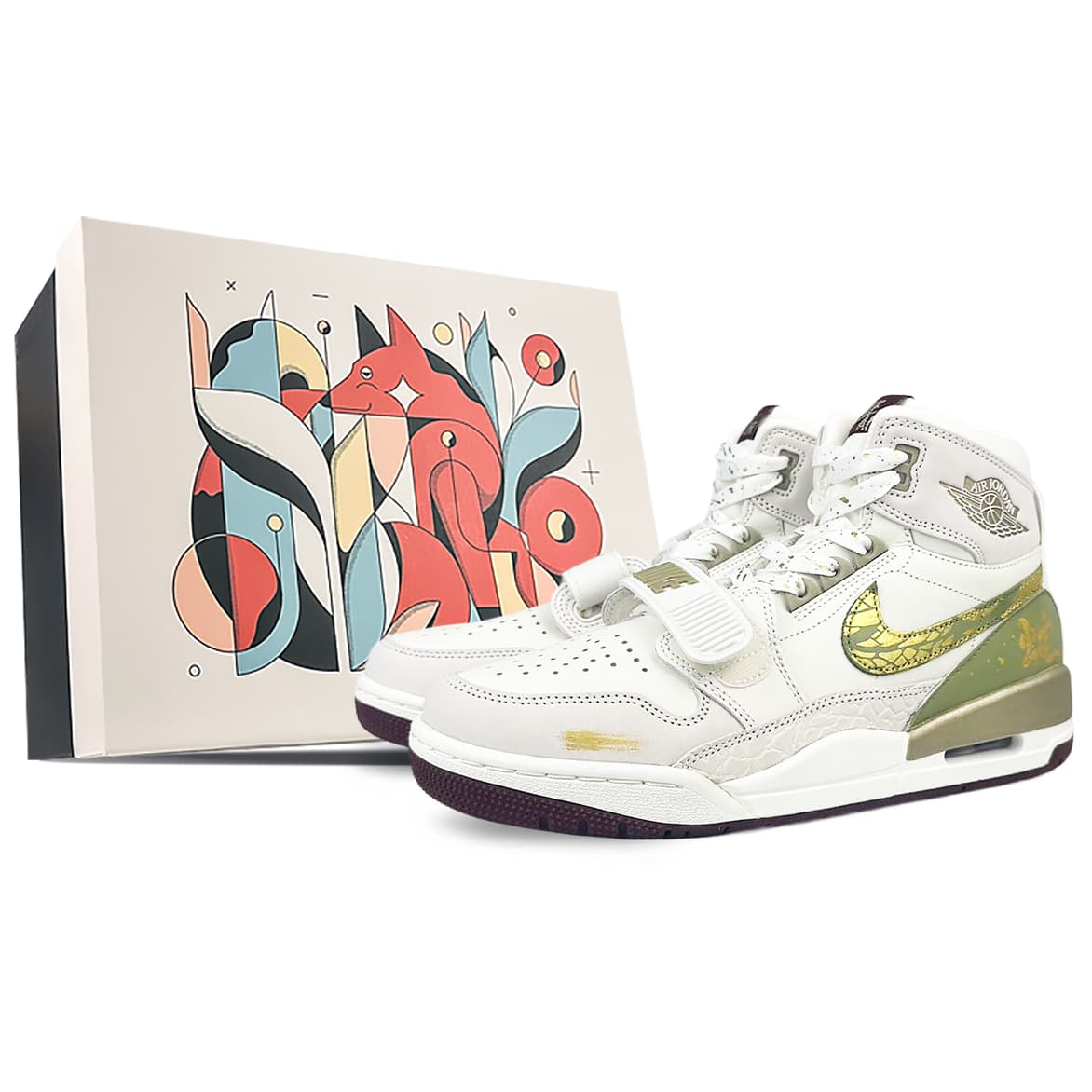 Jordan Legacy 312 Slip-Resistant High-Top Vintage Basketball Shoes Men's White