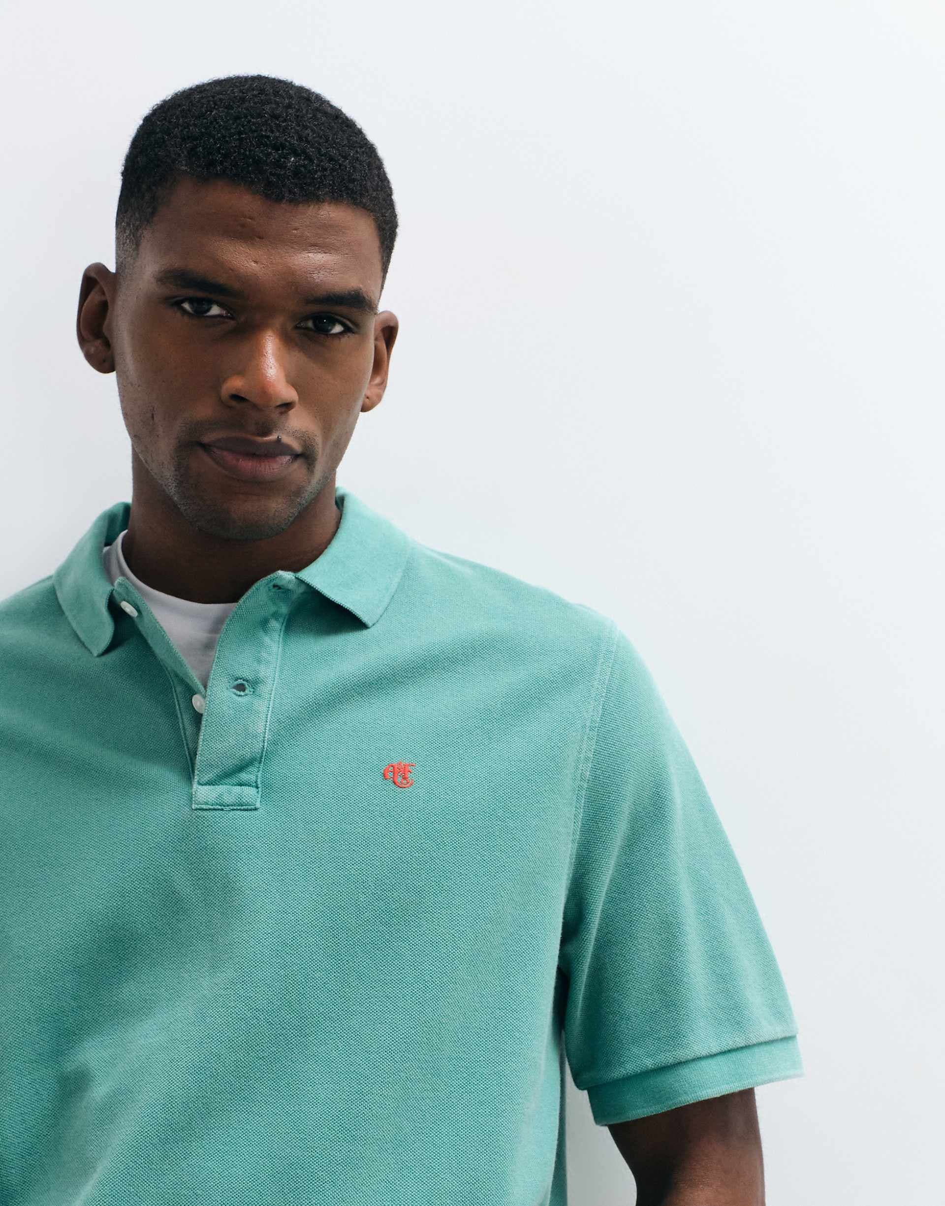 Abercrombie & Fitch icon logo short sleeve polo shirt in green