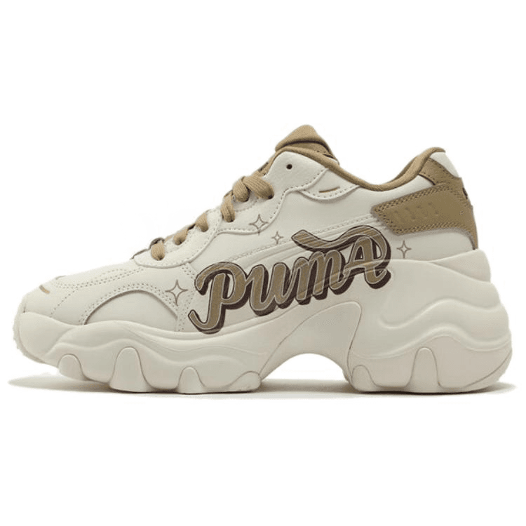 PUMA Pulsar Wedge Anti-Slip Wear-Resistant Low-Top Chunky Sneakers Women's White Brown