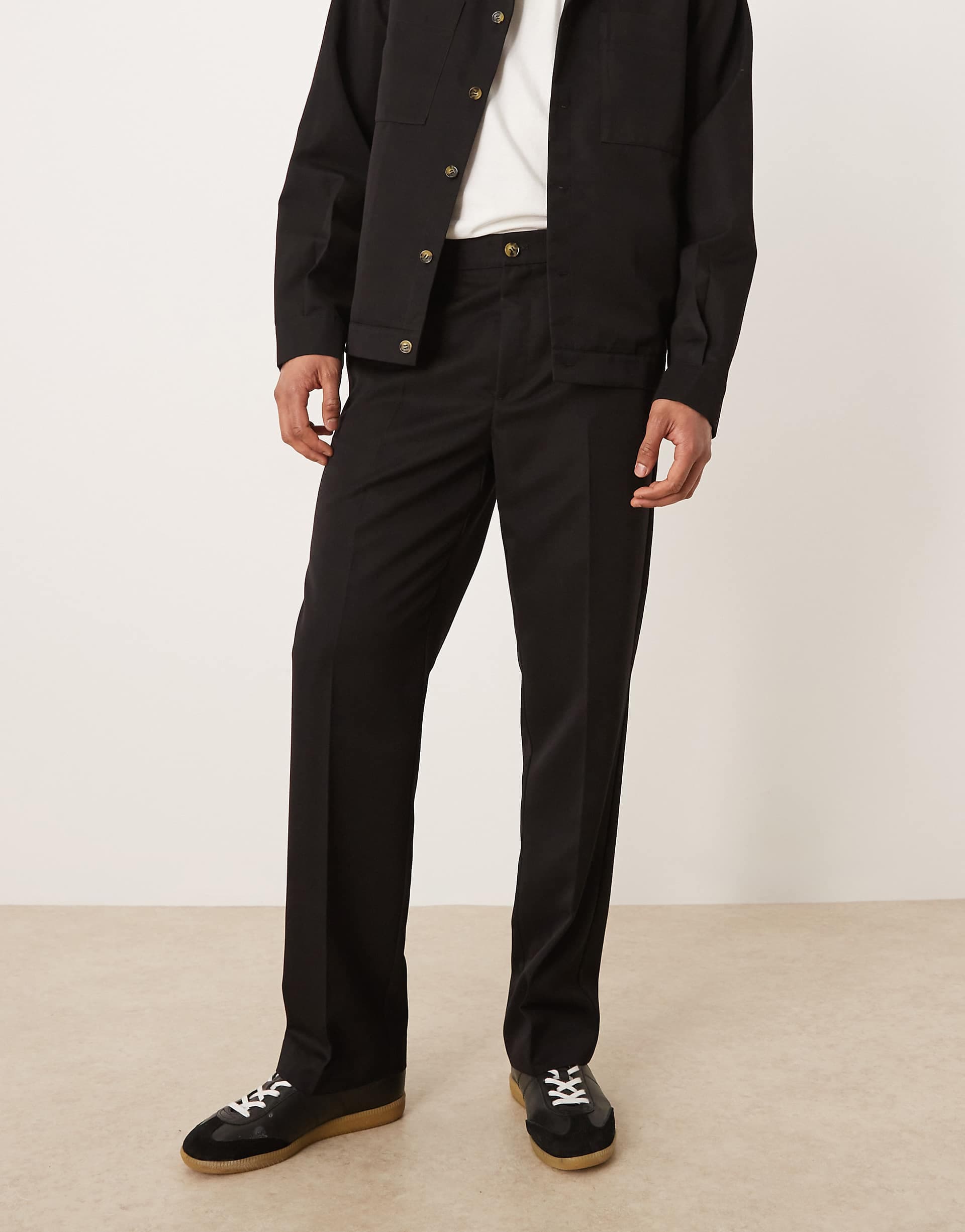 ASOS DESIGN tailored straight pants in black - part of a set