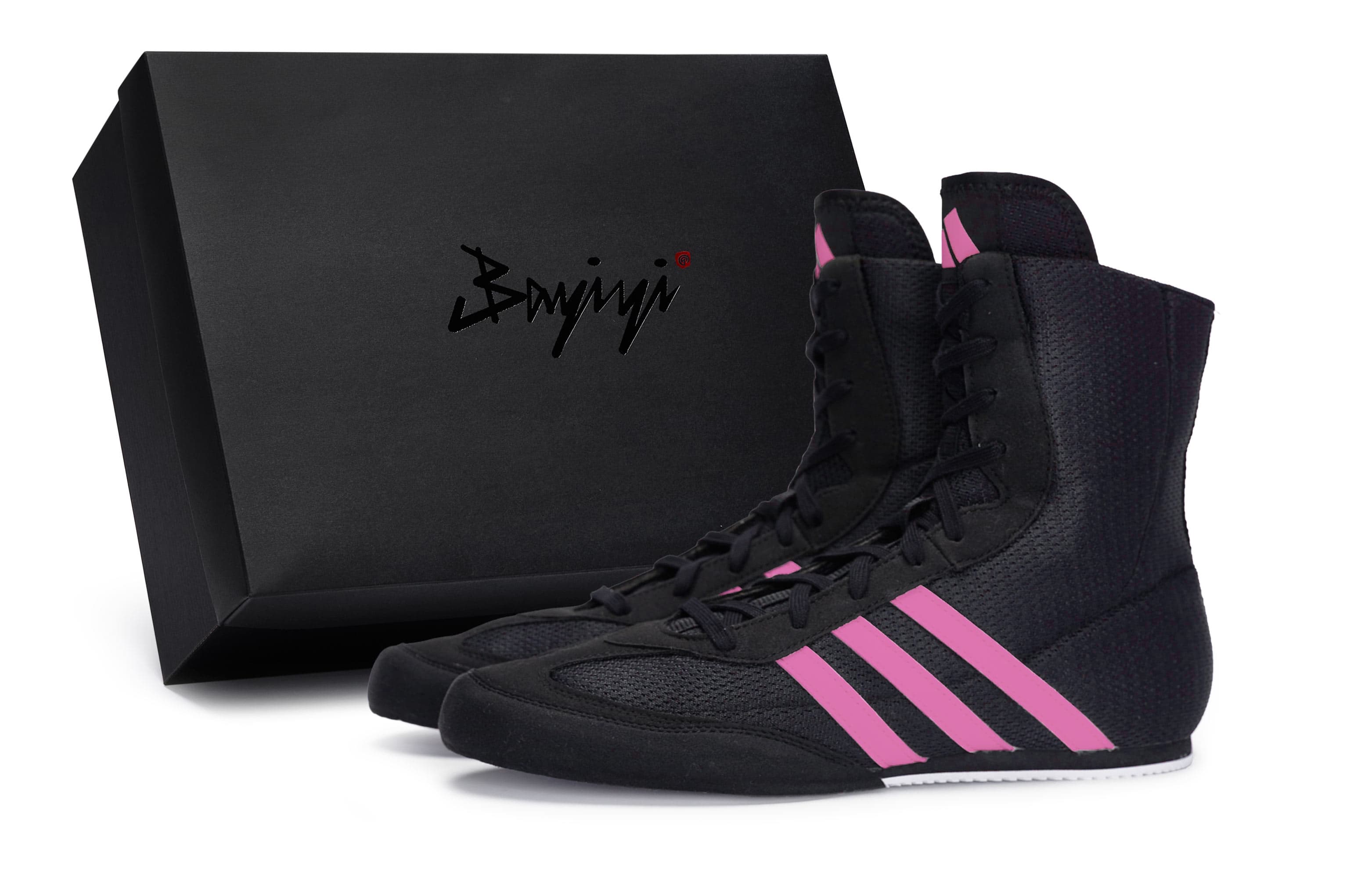 Adidas Box Hog 2.0 811 Manufacture Galaxy Travel Rose Red Anti-Slip Wear-Resistant High-Top Training Shoes Unisex Black