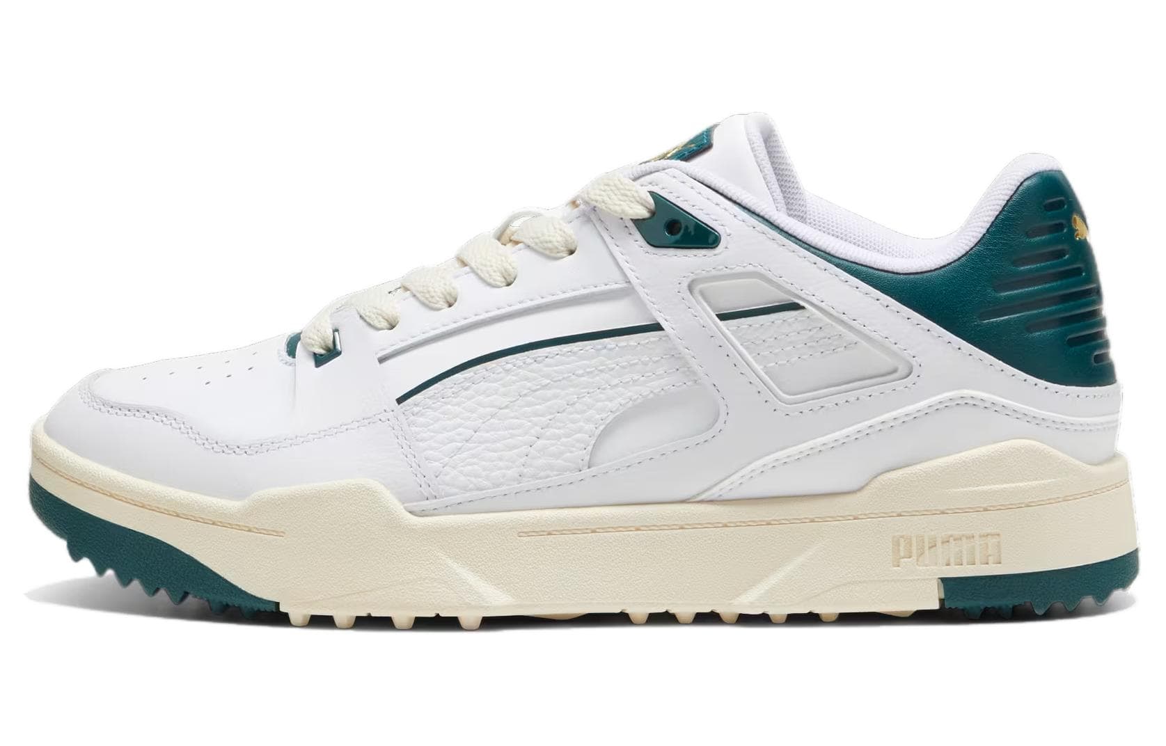PUMA Slipstream G Cushioned Wear-Resistant Breathable Lightweight Low-Top Golf Shoes Men's White Green