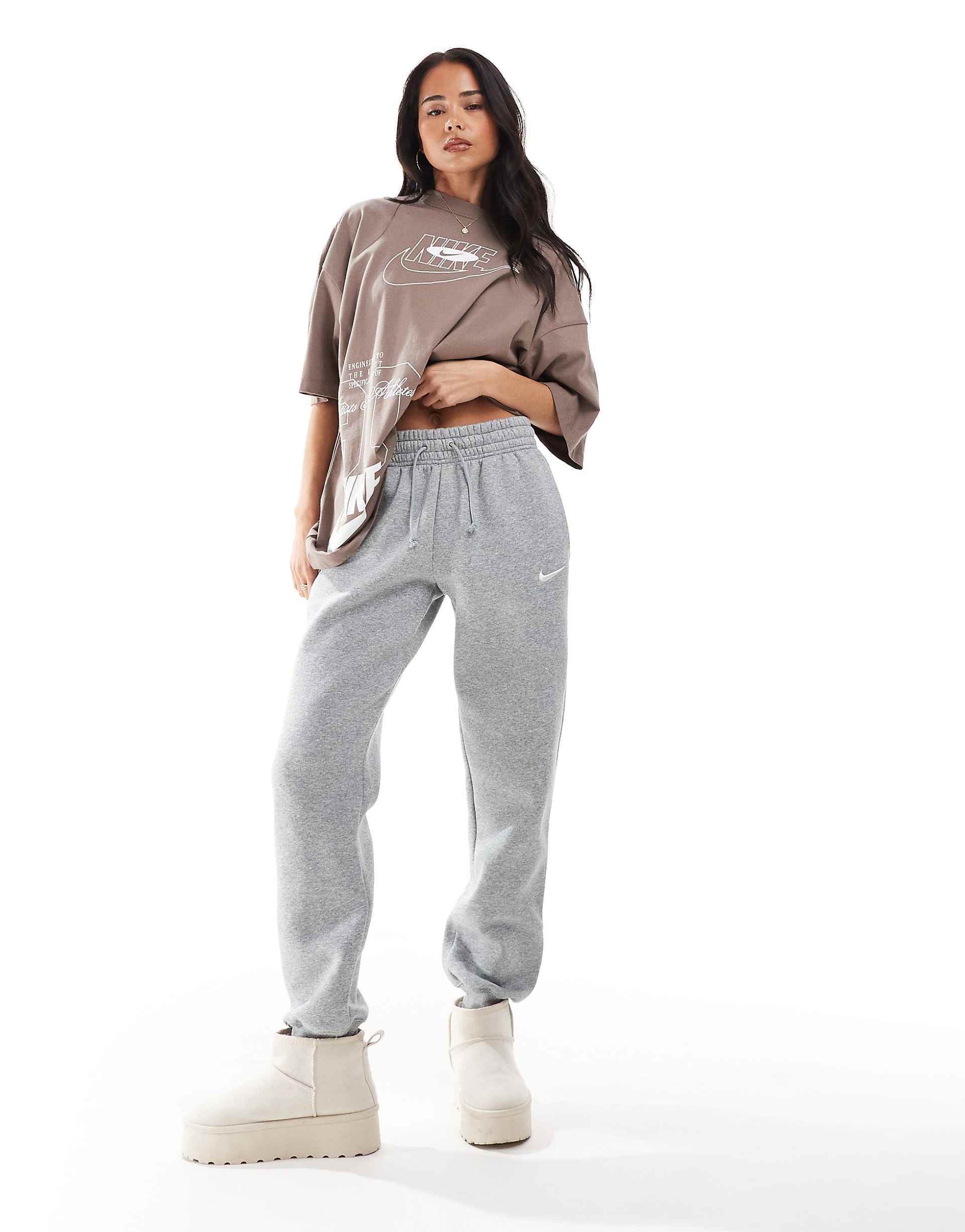 Nike Phoenix Fleece cuffed sweatpants in gray