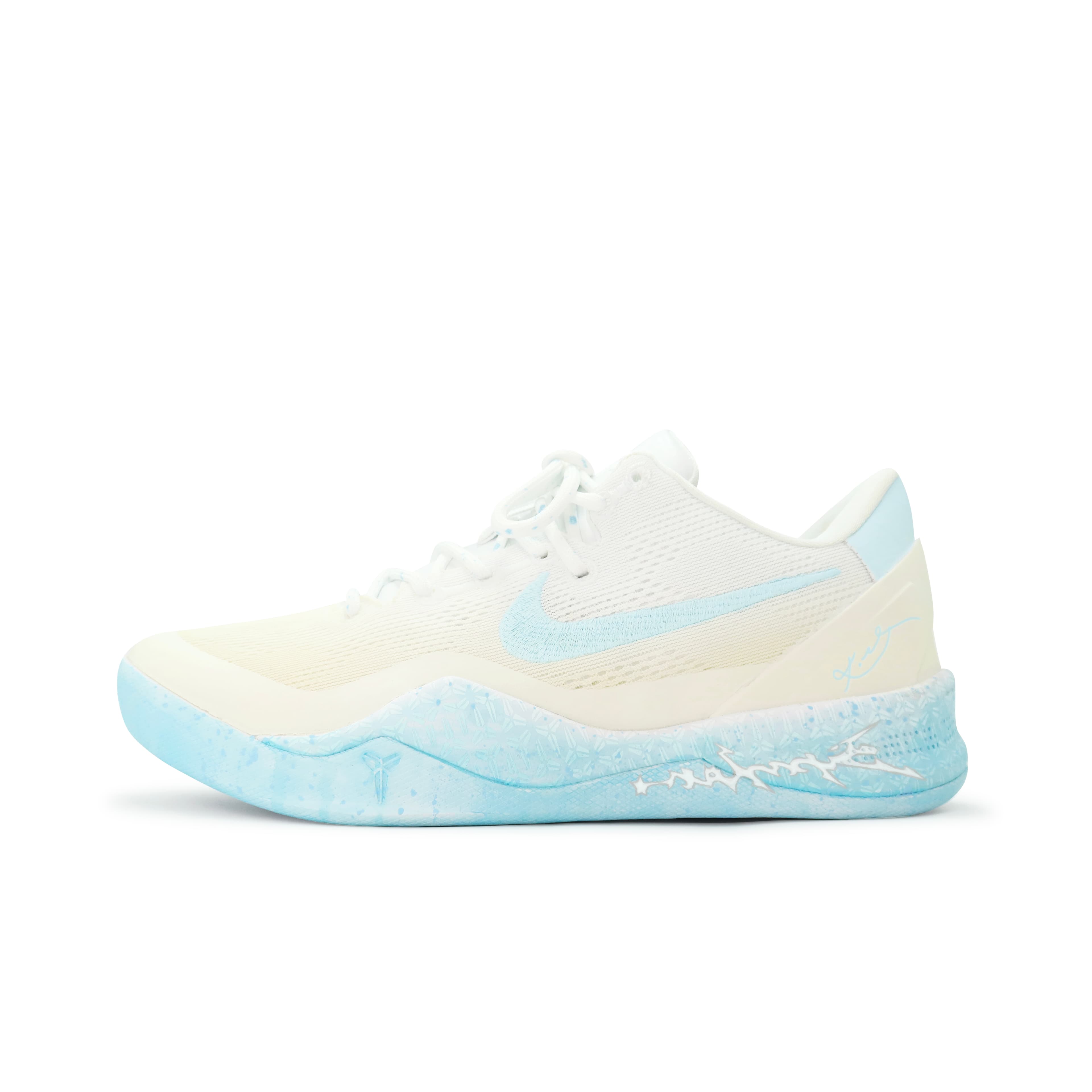 Nike Kobe 8 Cushioning Anti-Slip And Wear-Resistant Low-Top Basketball Shoes Unisex Blue Yellow White