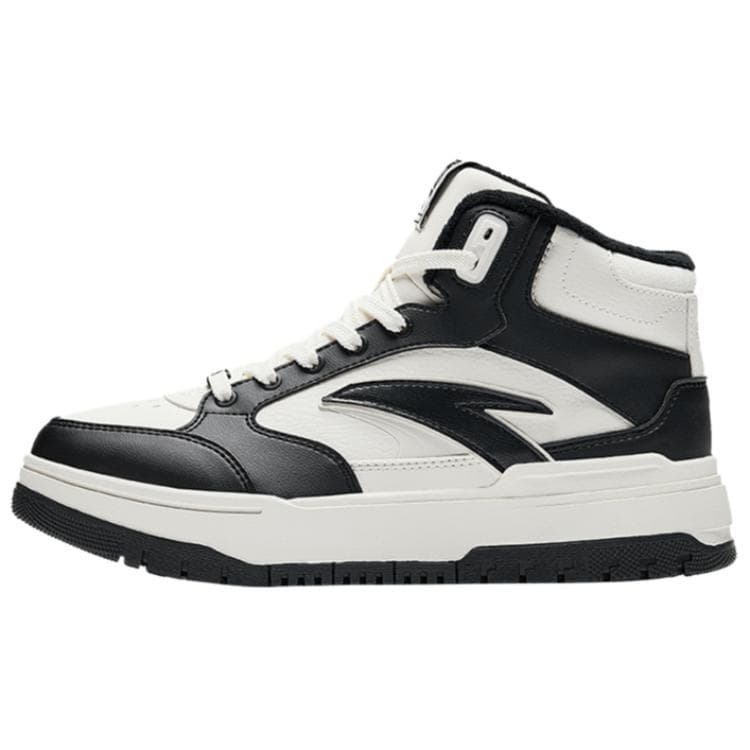 Anta 982 Warm Slip-Resistant High-Top Skateboard Shoes Women's Black White