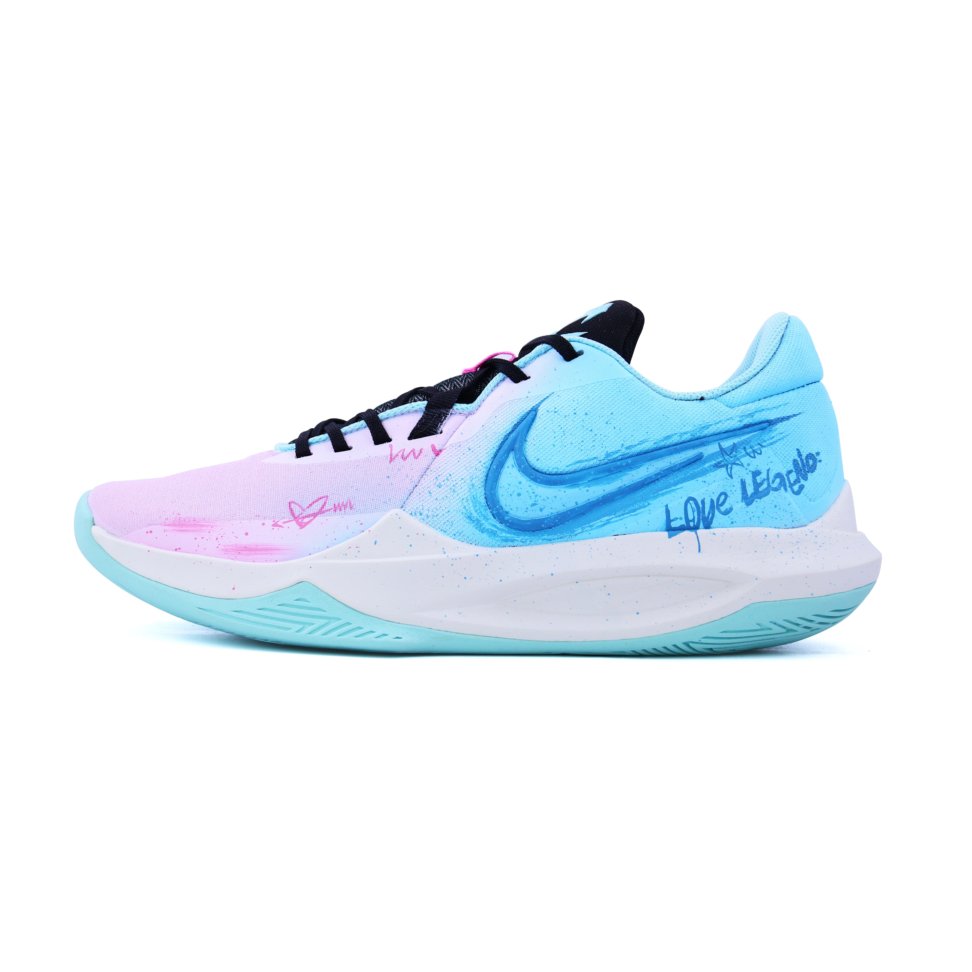 Custom Sneakers Nike Precision 6 'Sea Salt Milk Powder CNY' Low-Top Basketball Shoes Men's Pink Blue