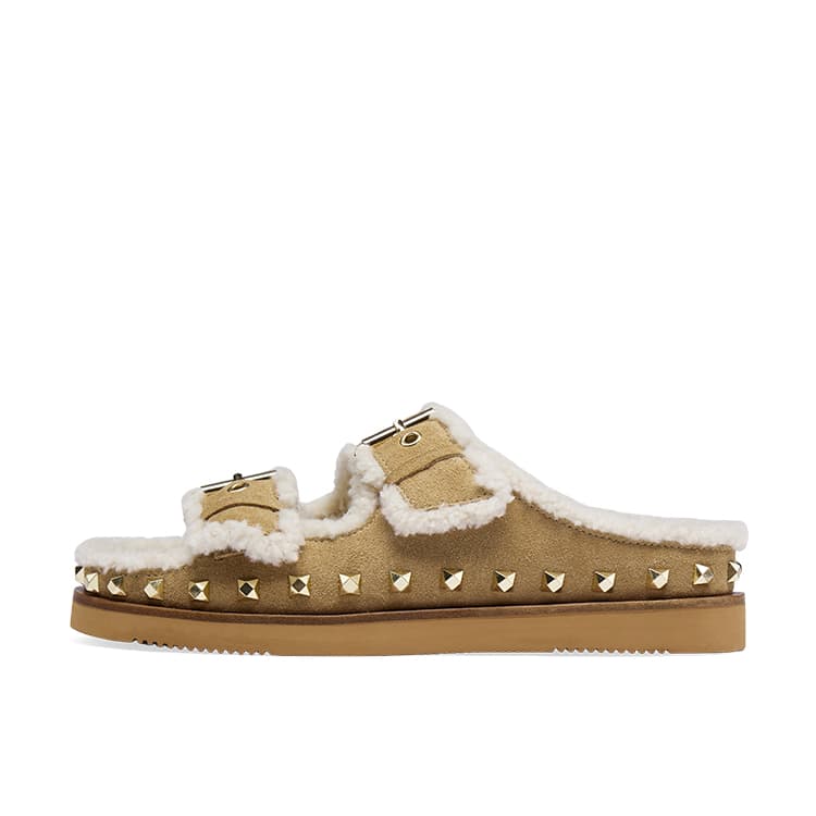 ASH UMA Series Fashion Comfortable Studded Warm Outdoor Wear Rubber Sole Anti-Slip Anti-Wear Single Strap Sandals Women's