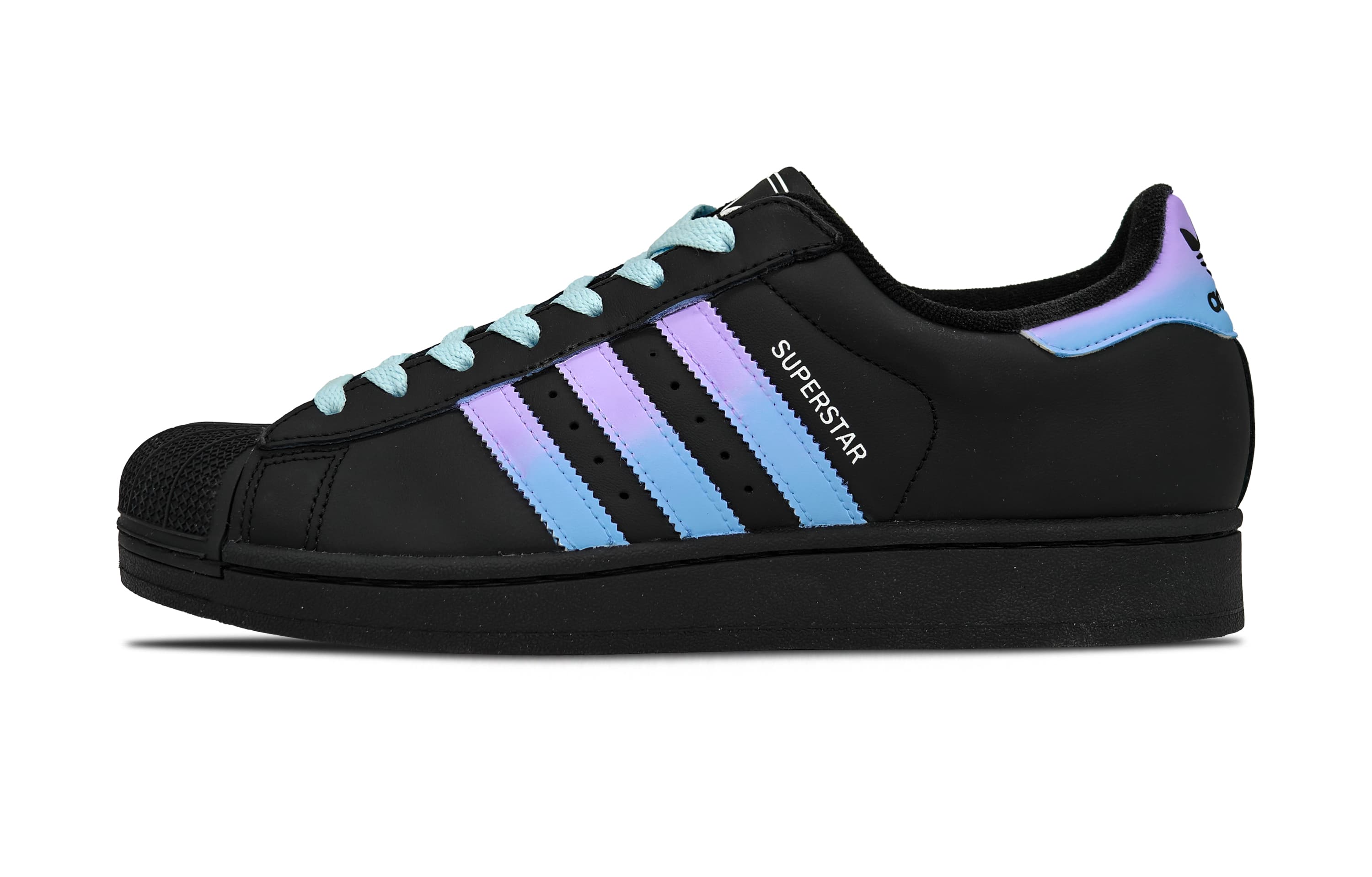 Custom Sneakers adidas Originals Superstar 2 Painting World Twilight Gradient Colorful Fashion Versatile Trendy Personality Low-Top Skate Shoes Unisex Black Blue Purple