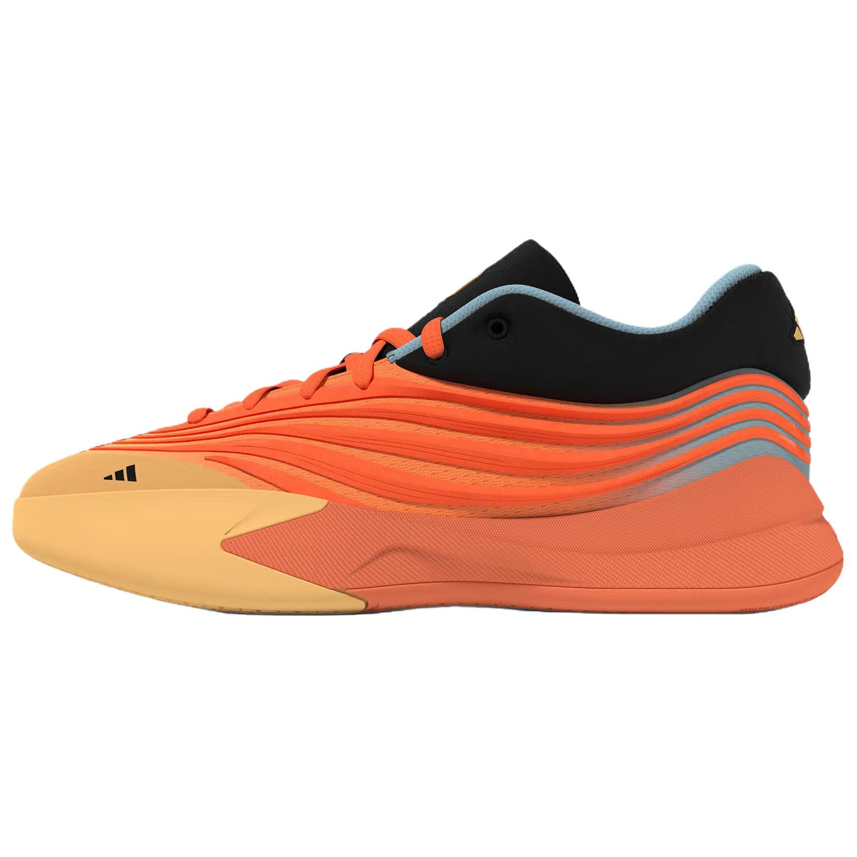 adidas Dame 10 Comfort Fashion Anti-Slip Wear-Resistant Low-Top Basketball Shoes Unisex Orange Black