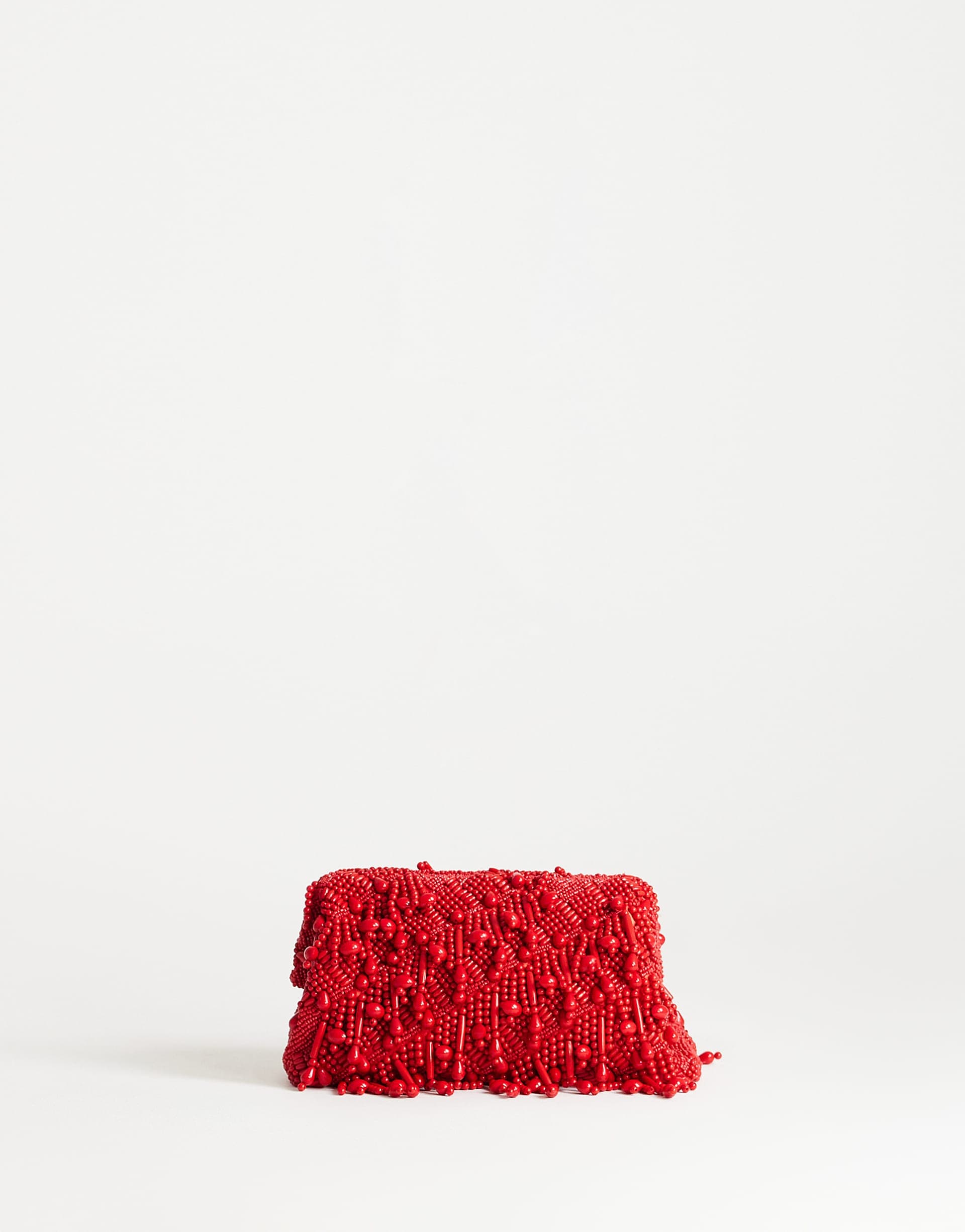 Topshop Garison bead-embellished small clutch purse in red