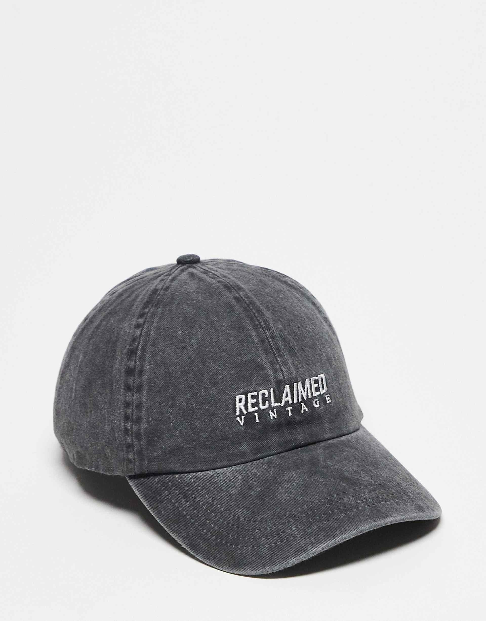 Reclaimed Vintage unisex logo cap in charcoal