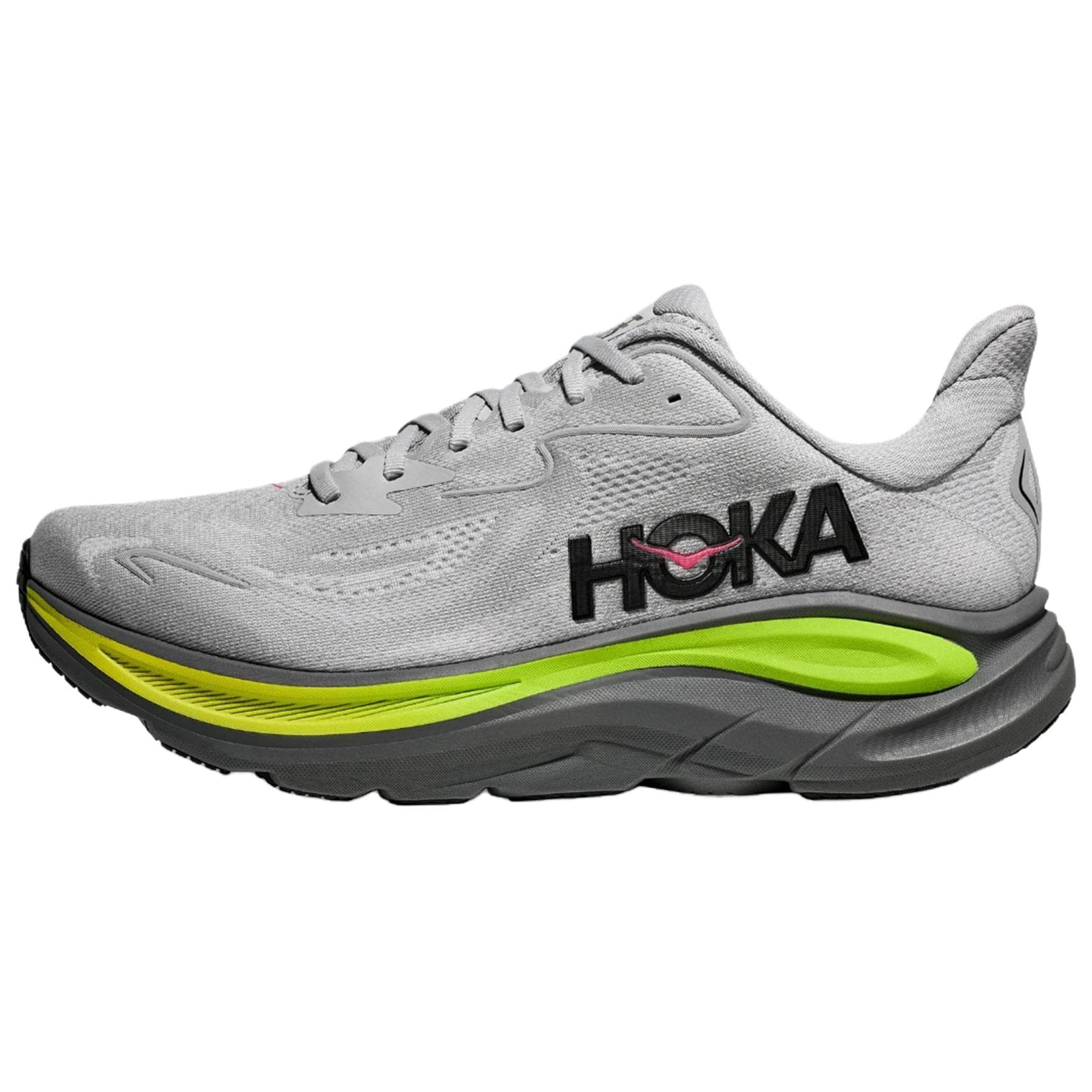 HOKA ONE ONE CLIFTON 10 Comfort Soft Breathable Lightweight Reflective Rubber EVA Midsole Casual Running Shoes Men's Gray