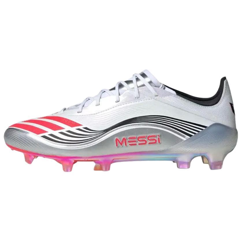 adidas F50 Series Messi "Tunit" Soft Comfortable Anti-Slip Wear-Resistant Soccer Cleats Unisex White Red